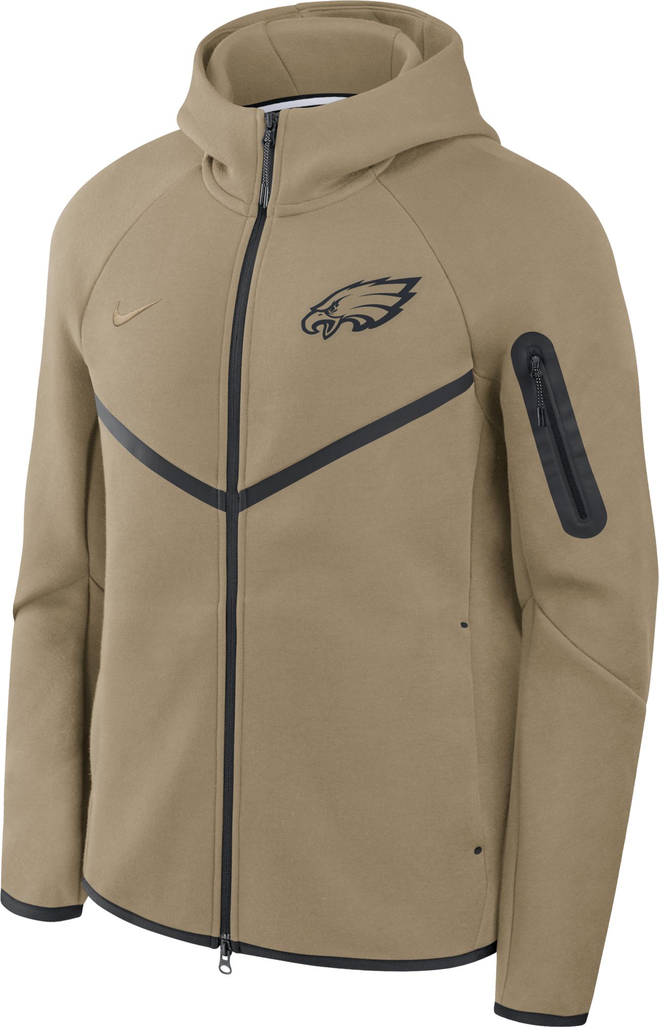 Nike Men's Philadelphia Eagles Olive Tech Fleece Full-Zip Windrunner Hoodie product image