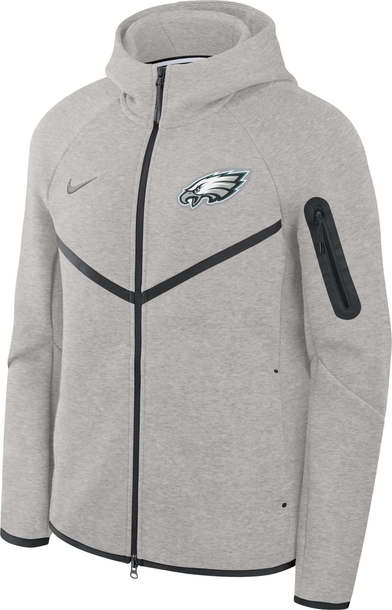 Nike Men's Philadelphia Eagles Dark Grey Heather Tech Fleece Full-Zip Windrunner Hoodie product image