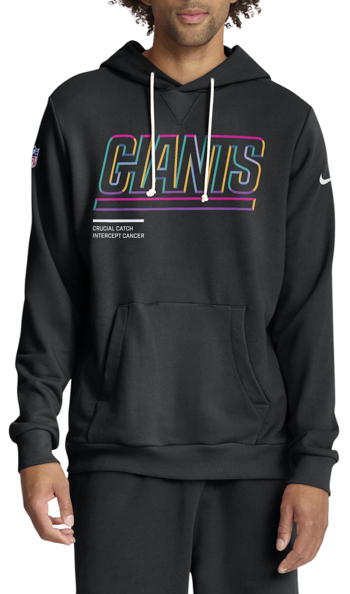 Nike Men's New York Giants Crucial Catch Black Sideline Standard Issue Dri-FIT Hoodie product image