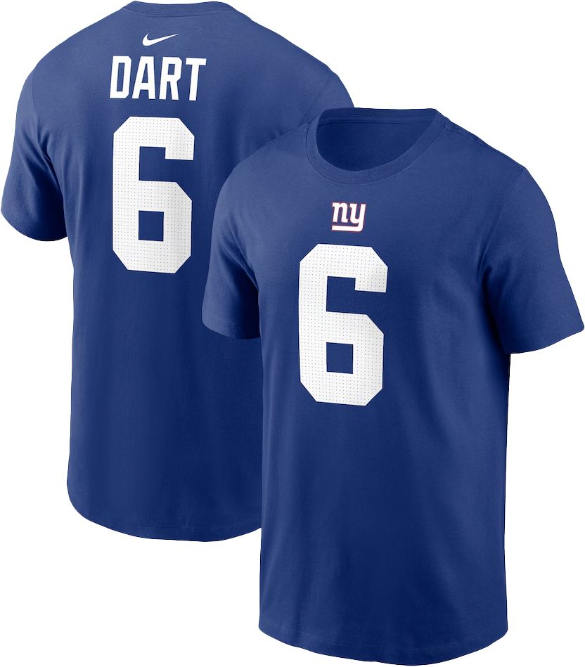 Nike Men's New York Giants Jaxson Dart #6 Blue T-Shirt product image