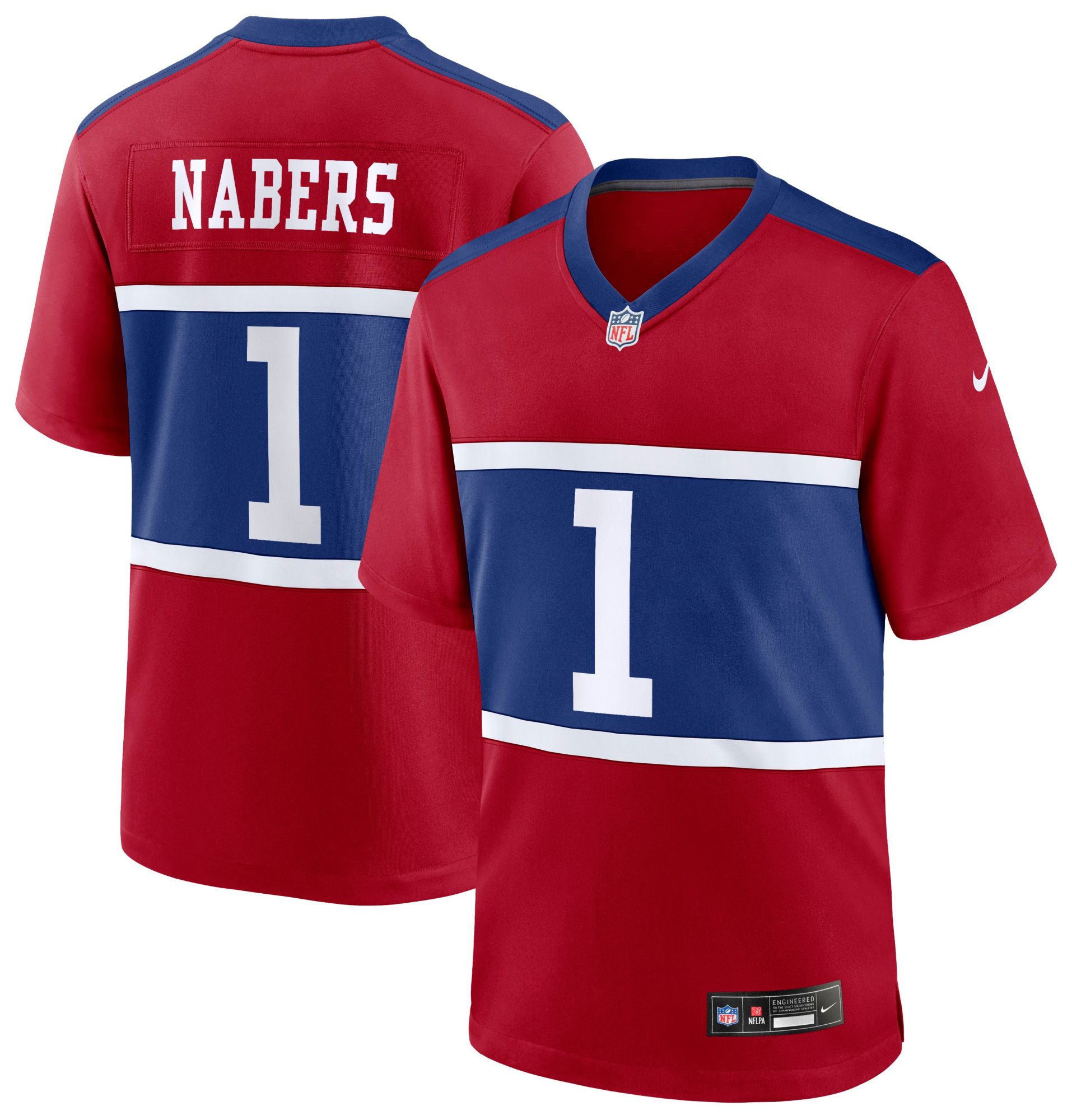 Nike Men's New York Giants Malik Nabers #1 Alternate Gym Red Game Jersey product image