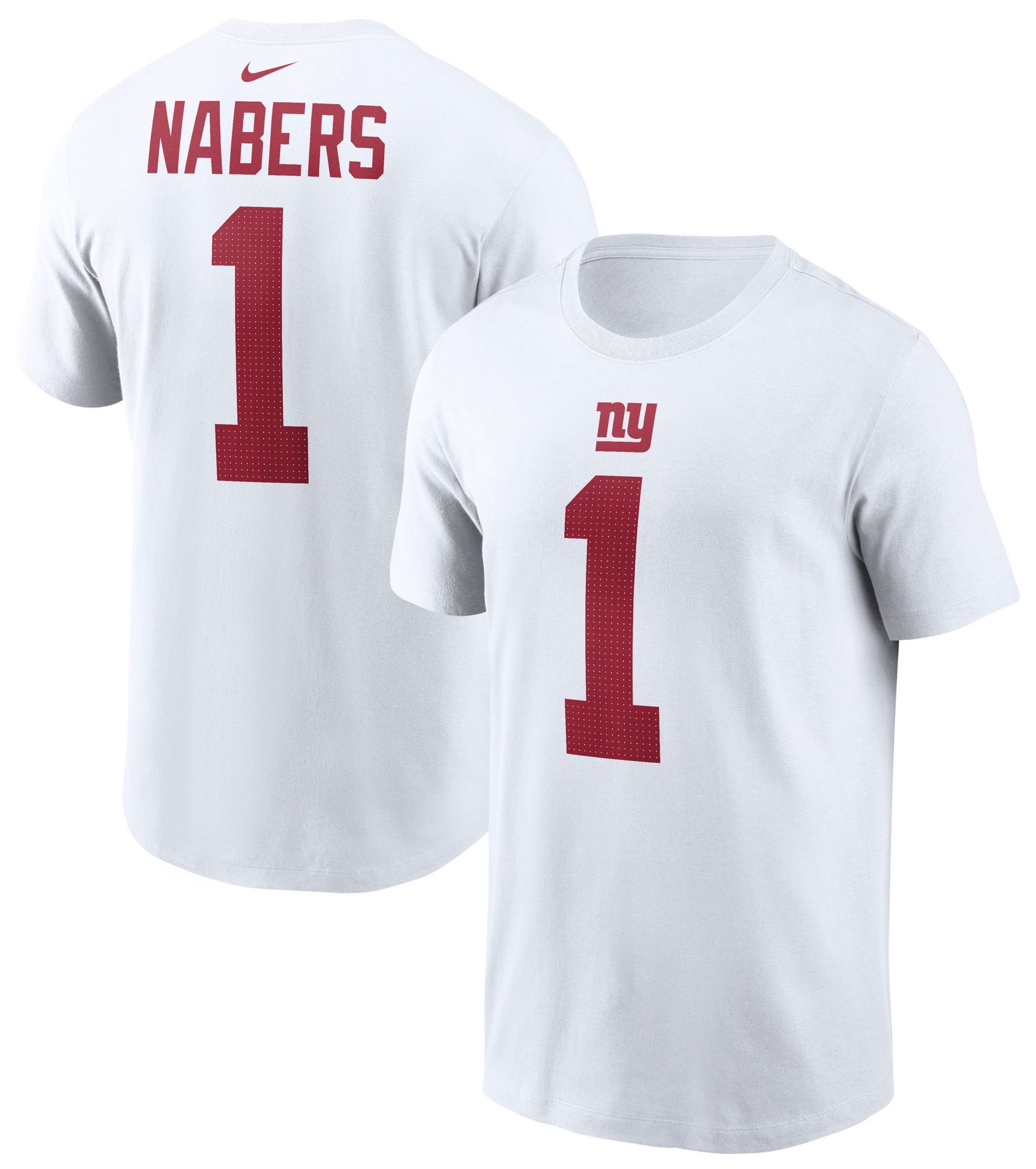 Nike Men's New York Giants Malik Nabers #1 White T-Shirt product image