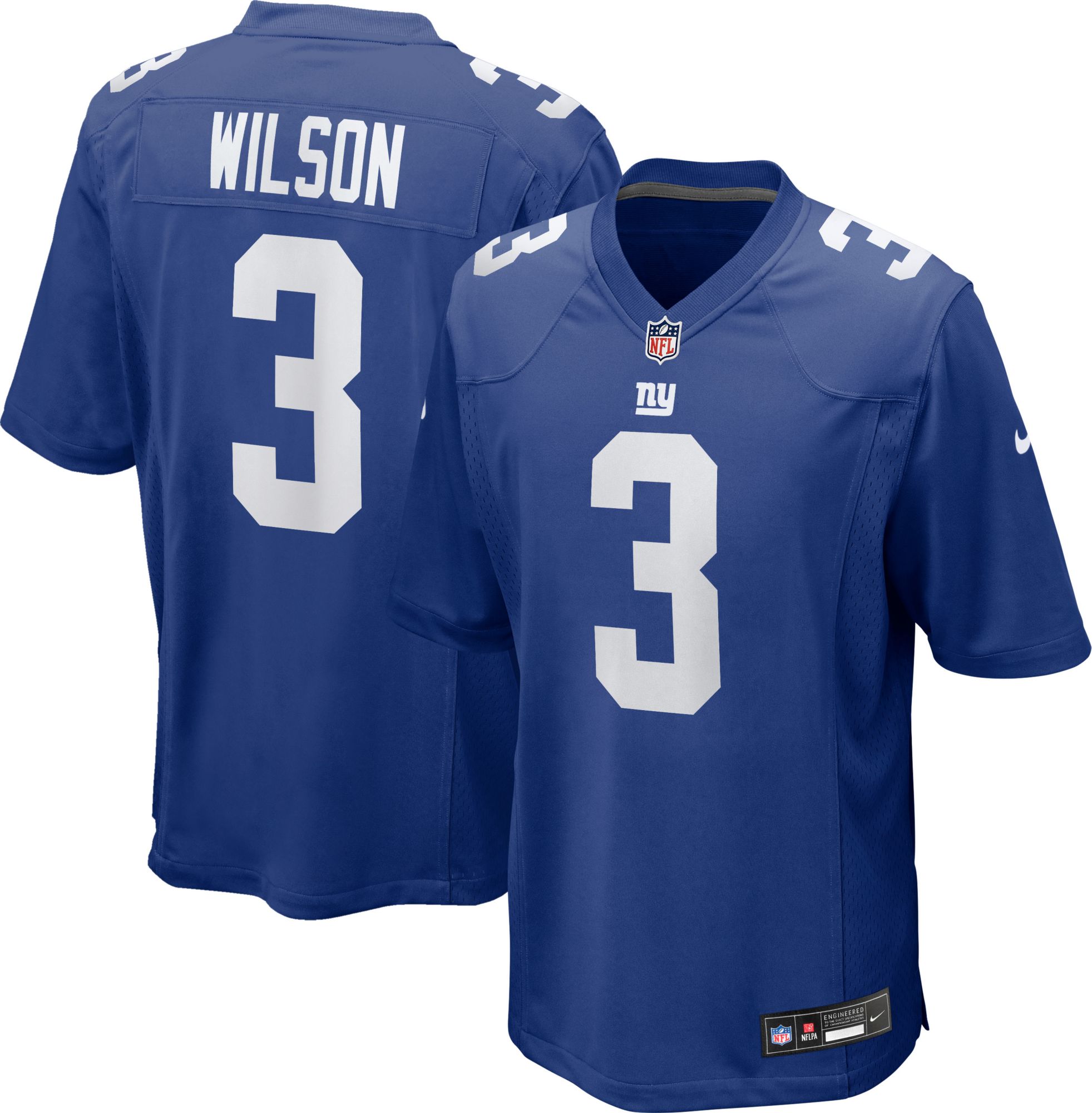 Nike Men's New York Giants Russell Wilson #3 Royal Blue Game Jersey product image