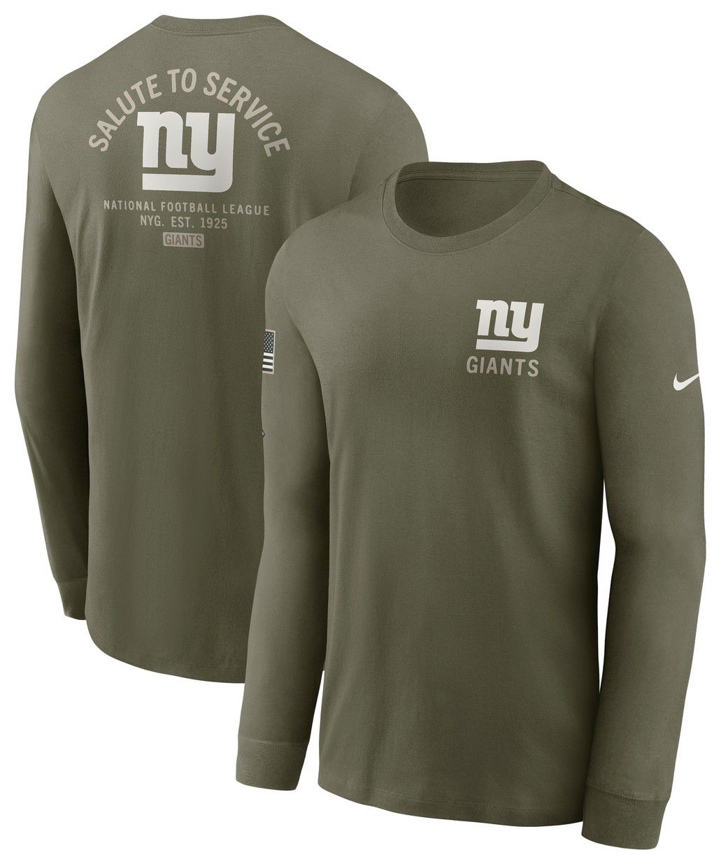 Nike Men's New York Giants Olive Salute To Service 2025 Long Sleeve T-Shirt product image