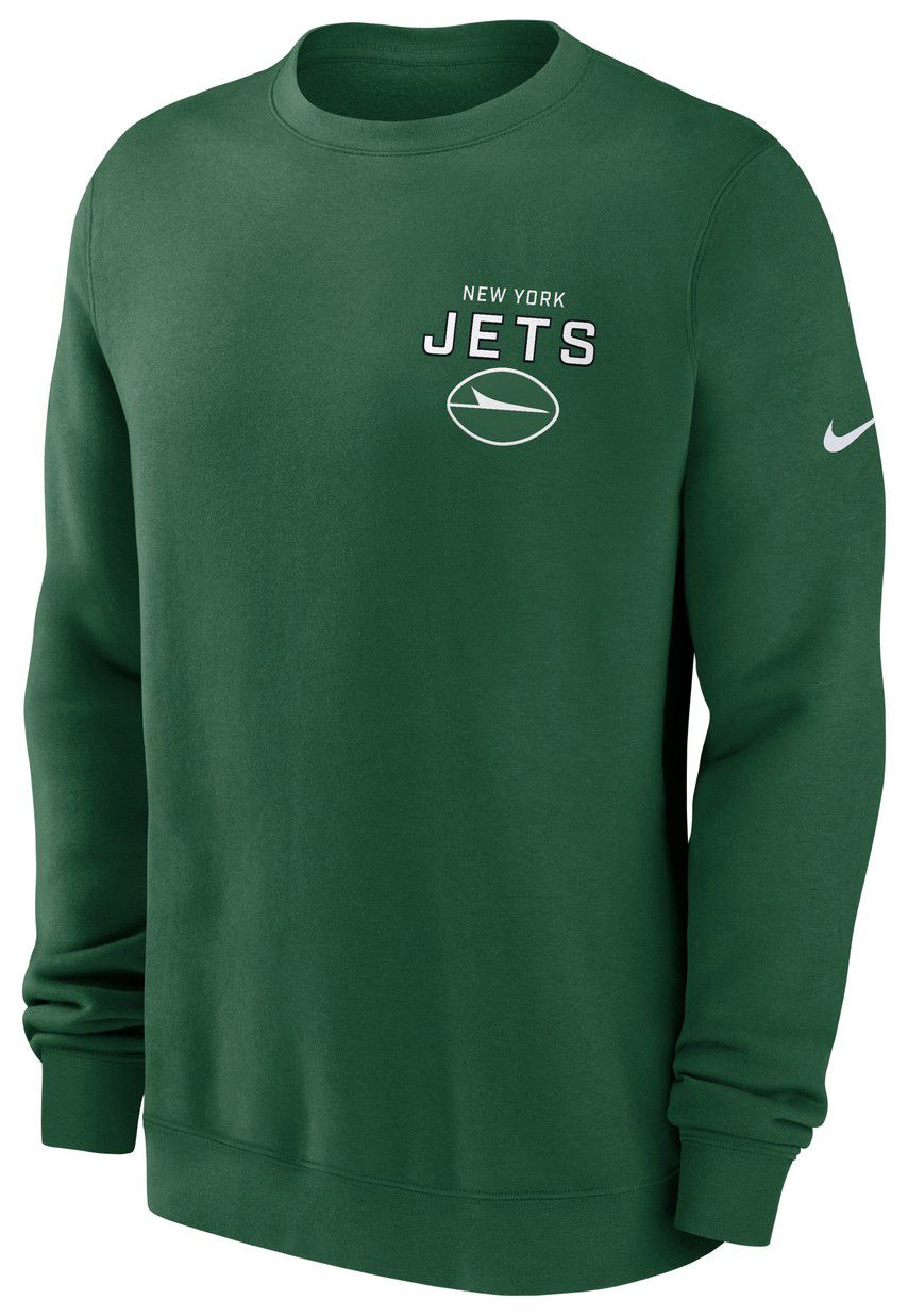 Nike Men's New York Jets Sport Green Club Fleece Crew Pullover Sweatshirt product image