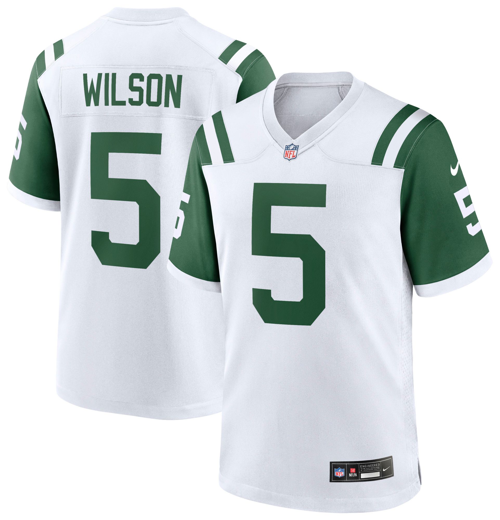 Nike Men's New York Jets Garrett Wilson #5 Alternate 2 White Game Jersey product image