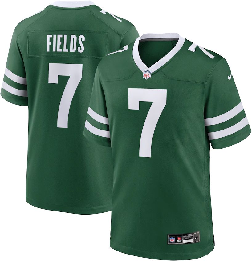Nike Men's New York Jets Justin Fields #7 Green Game Jersey product image