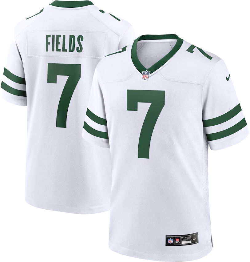 Nike Men's New York Jets Justin Fields #7 White Game Jersey product image
