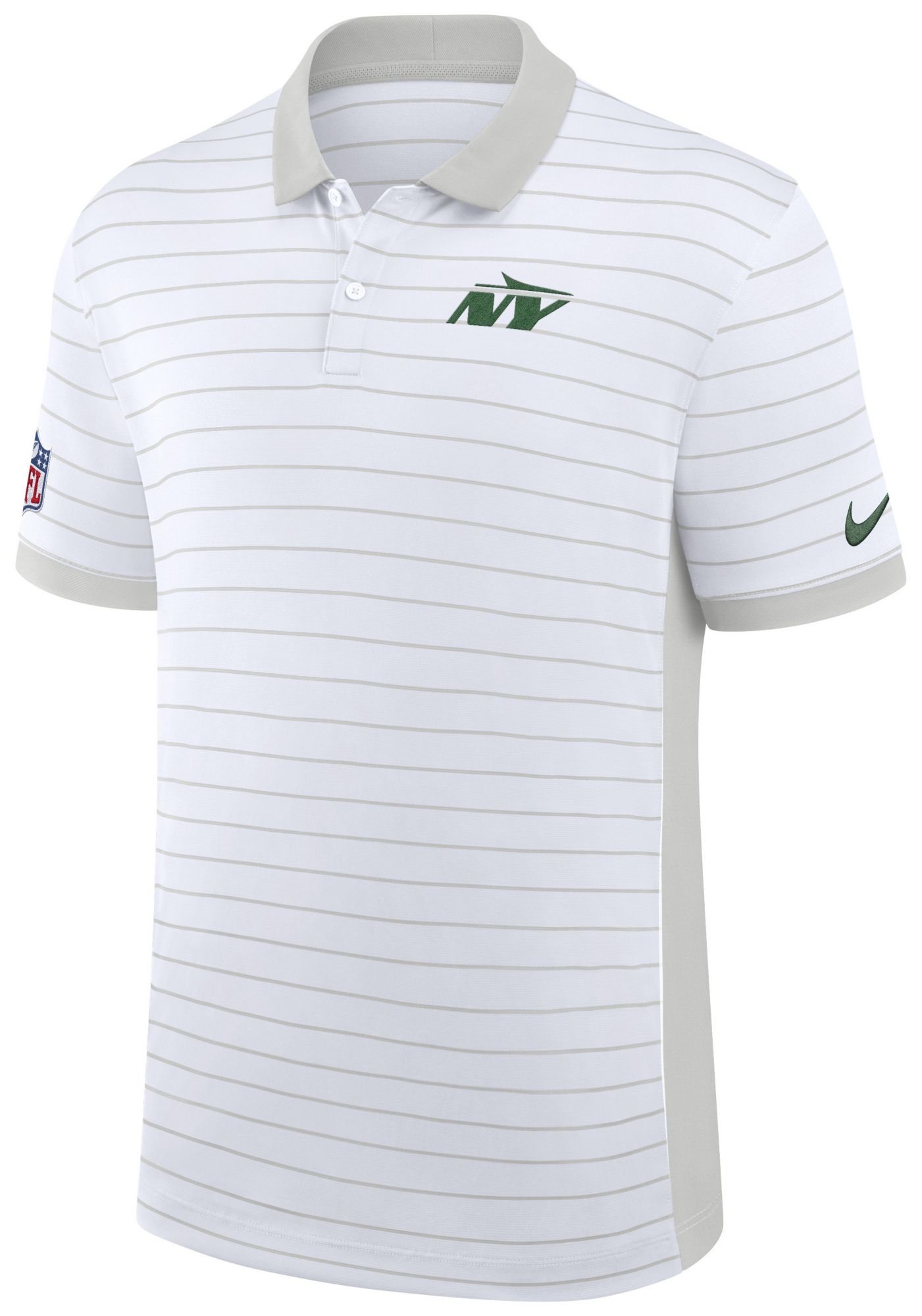 Nike Men's New York Jets White Dri-FIT Victory Striped Polo product image