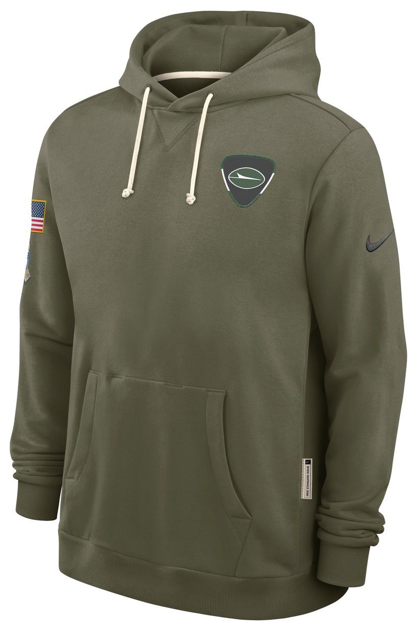 Nike Men's New York Jets Olive Salute to Service 2025 Standard Issue Dri-FIT Pullover Hoodie product image