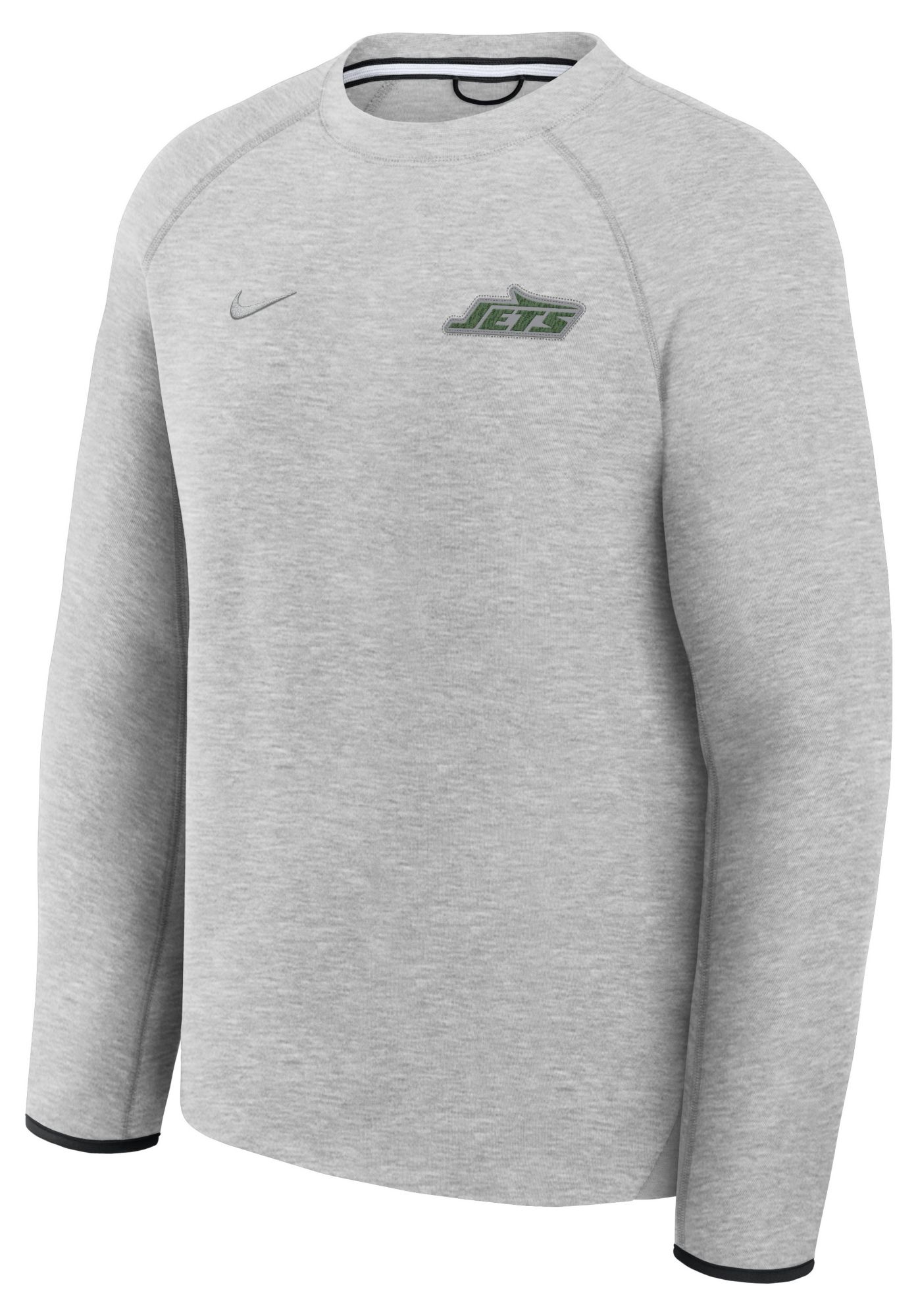 Nike Men's New York Jets Dark Grey Heather Tech Fleece Crewneck Sweatshirt product image