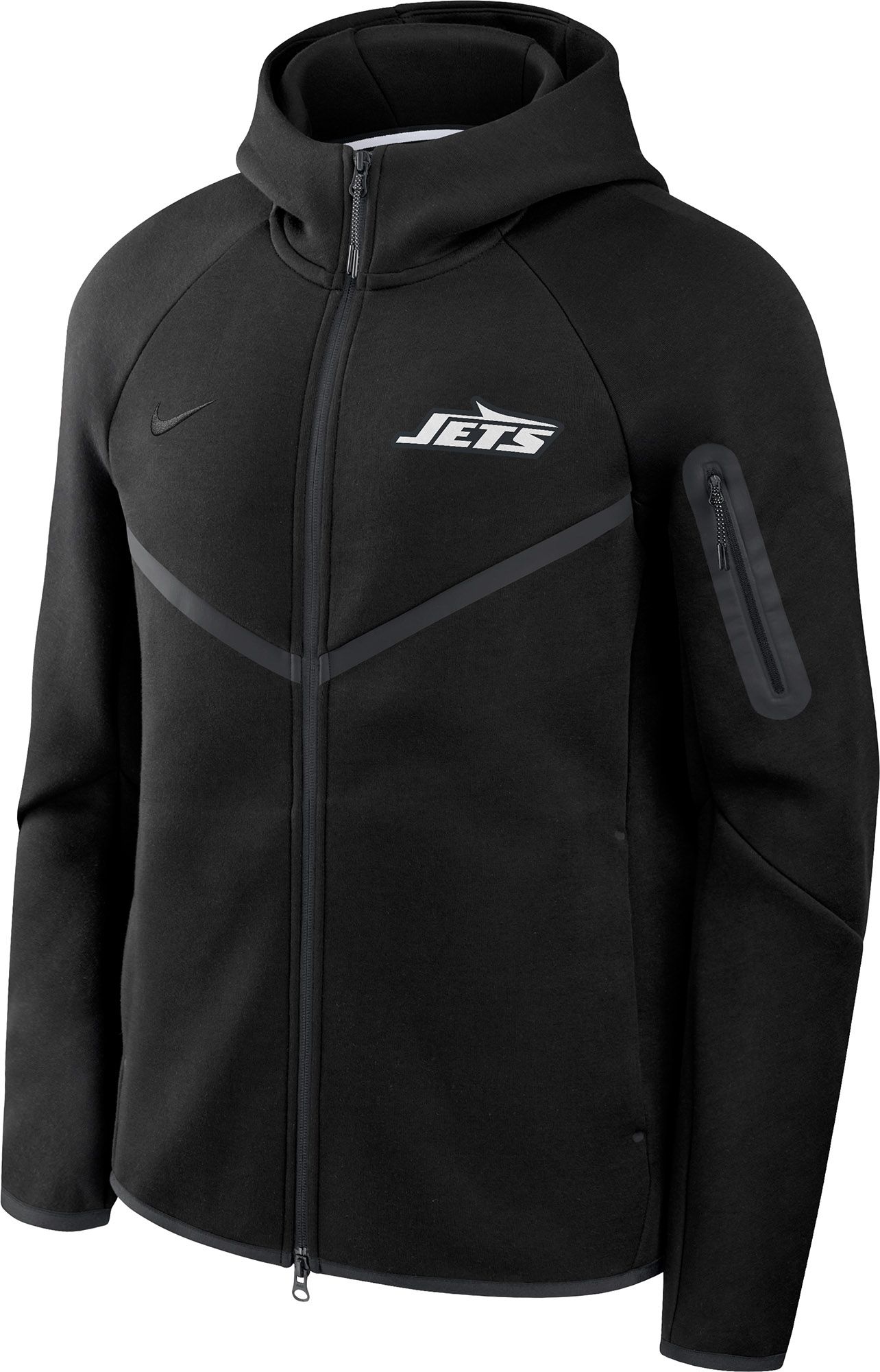 Nike Men's New York Jets Black Tech Fleece Full-Zip Windrunner Hoodie product image