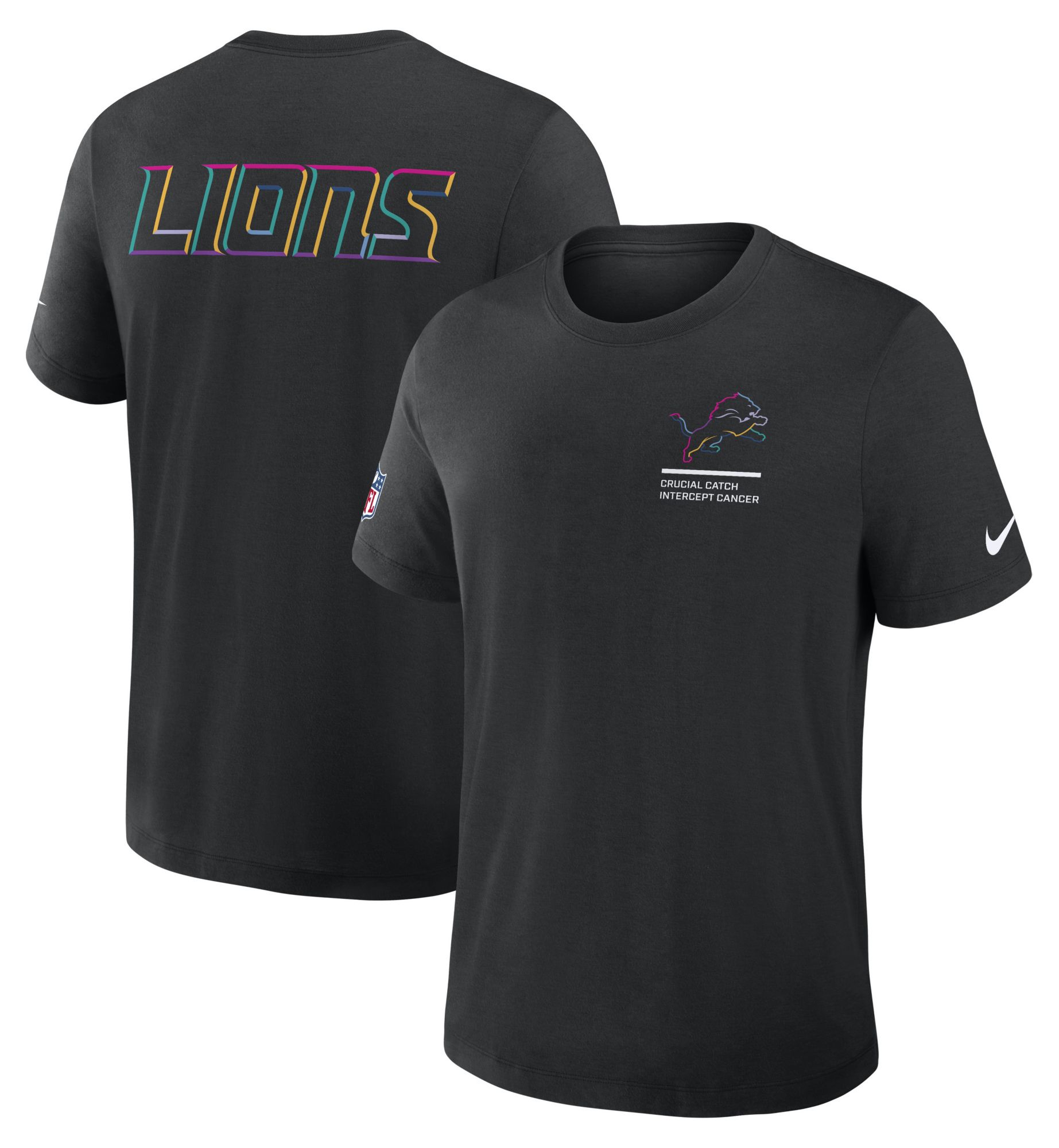Nike Men's Detroit Lions Crucial Catch Black Triblend Dri-FIT T-Shirt product image