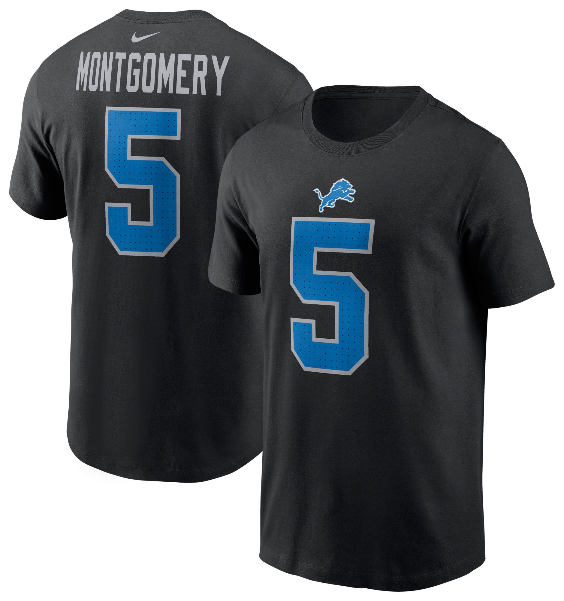 Nike Men's Detroit Lions David Montgomery #5 Black T-Shirt product image