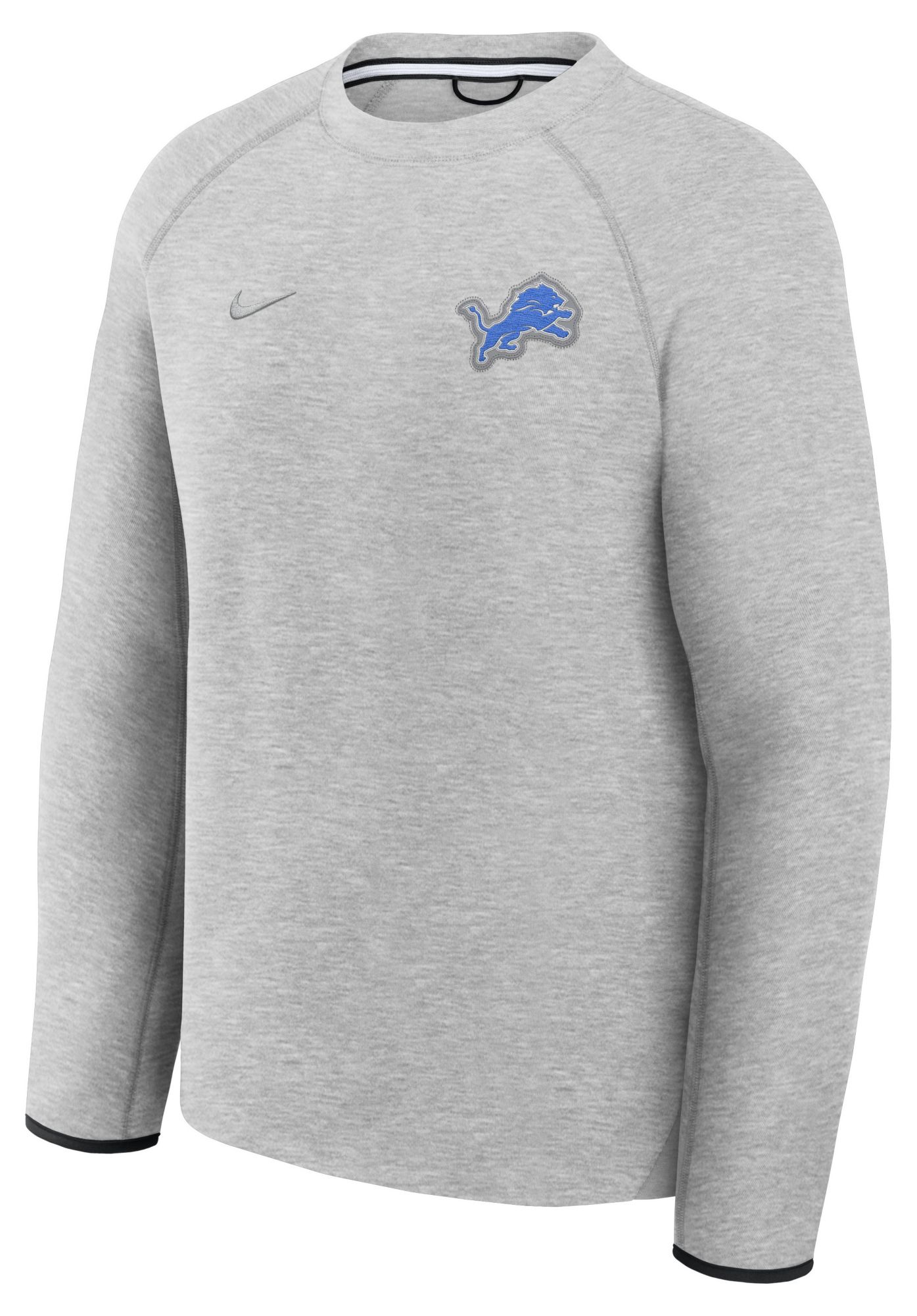 Nike Men's Detroit Lions Dark Grey Heather Tech Fleece Crewneck Sweatshirt product image