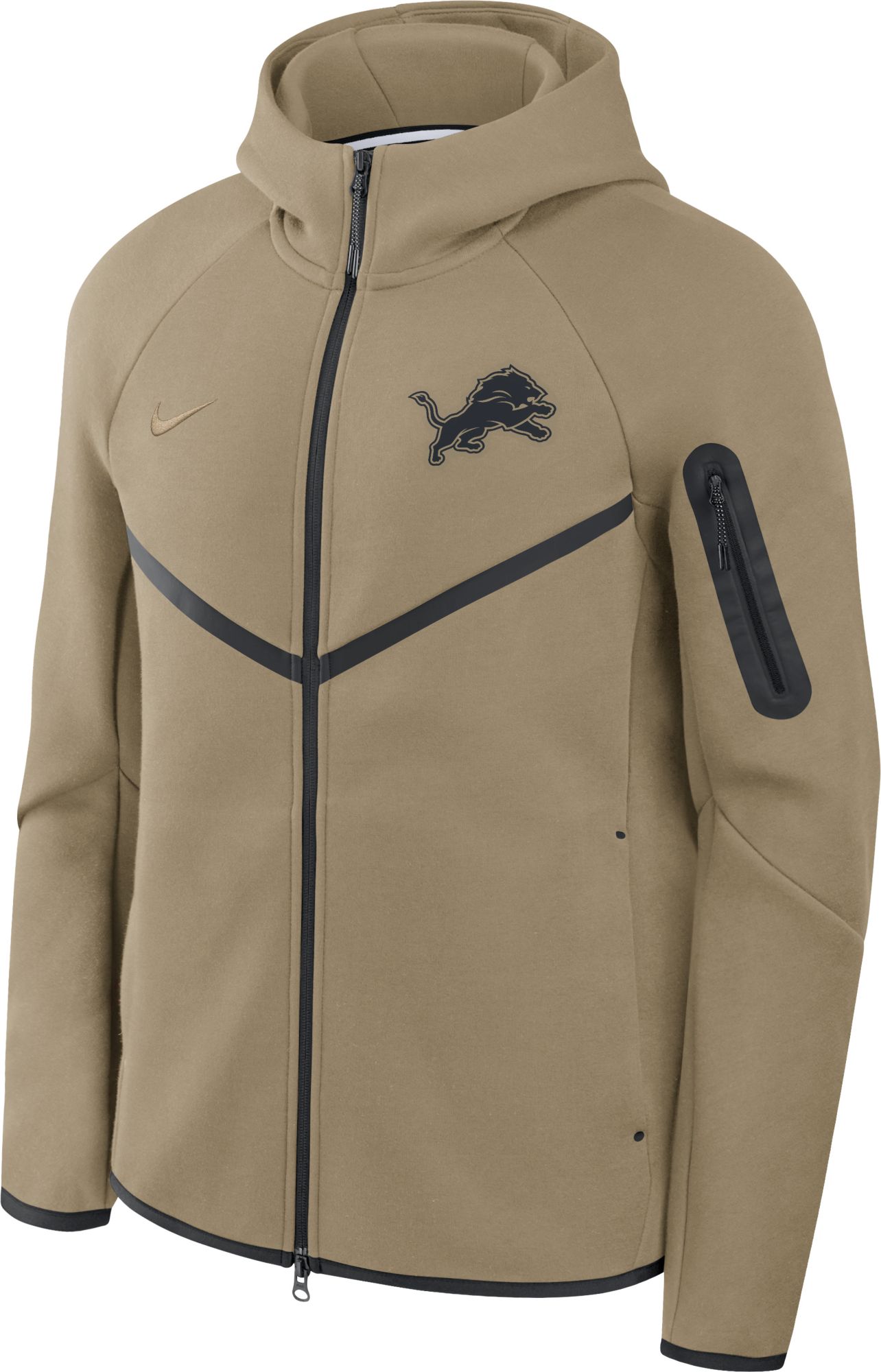 Nike Men's Detroit Lions Olive Tech Fleece Full-Zip Windrunner Hoodie product image