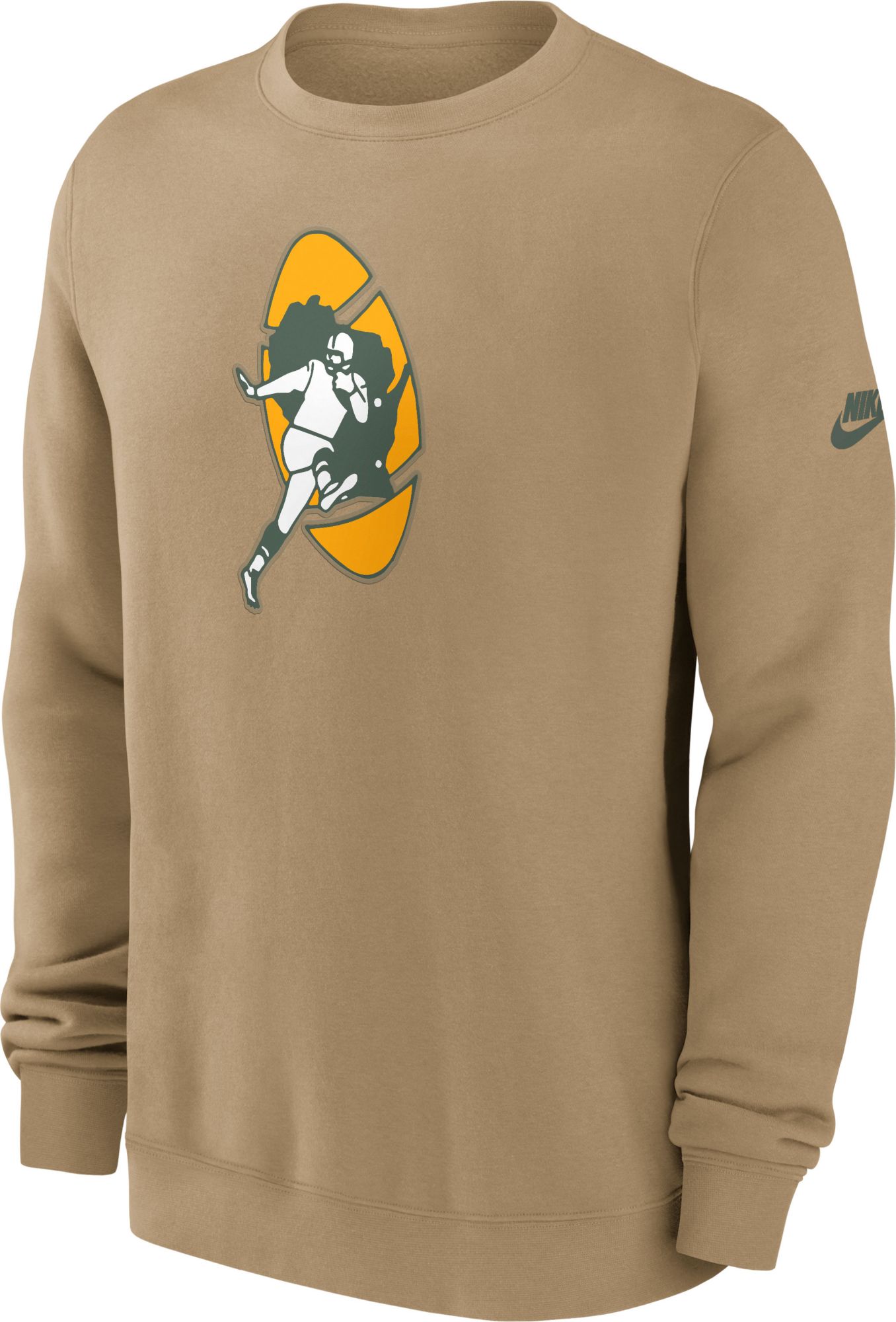 Nike Men's Green Bay Packers Parachute Beige Rewind Crew Pullover Sweatshirt product image