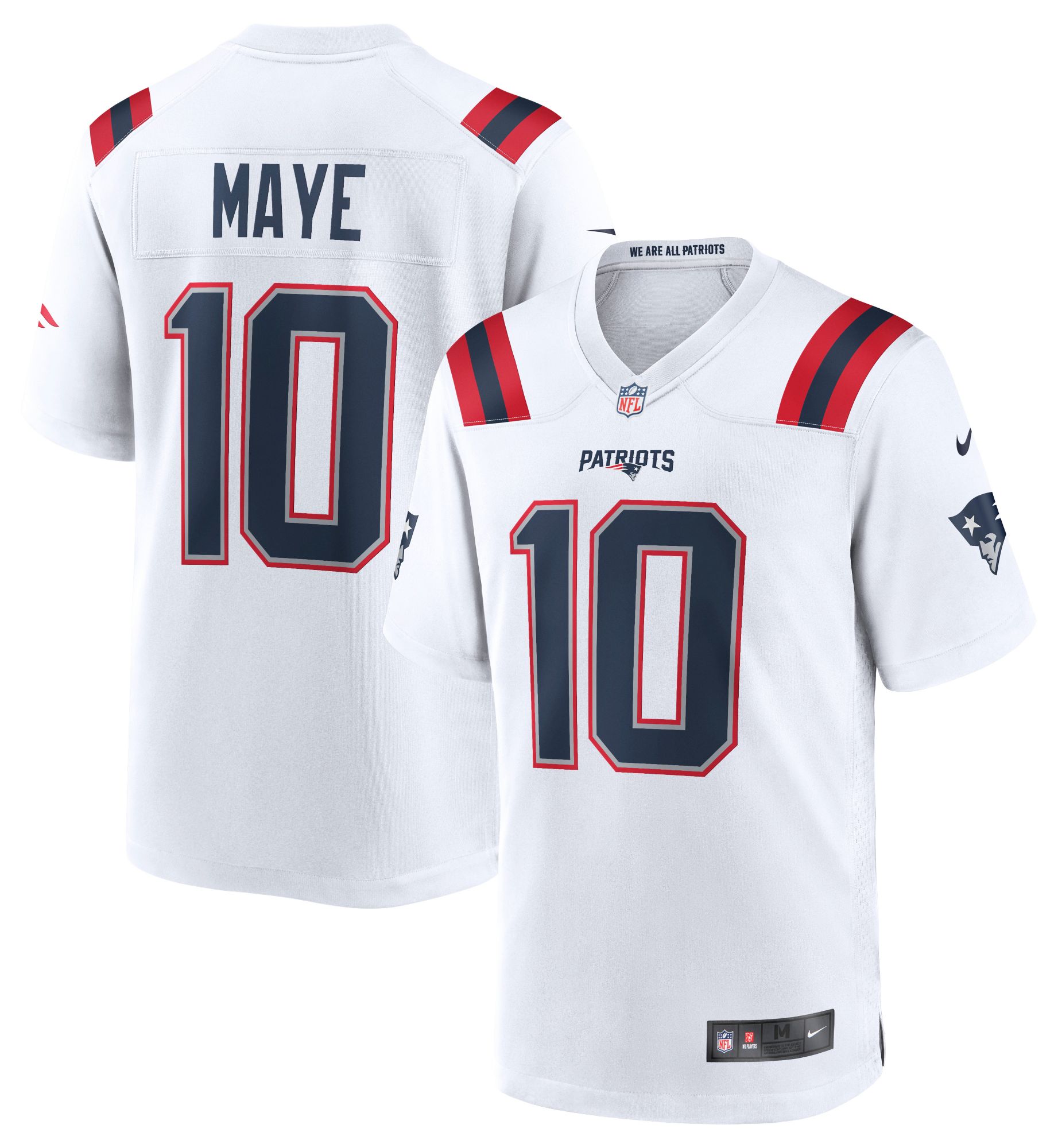 Nike Men's New England Patriots White Drake Maye #10 Game Jersey product image
