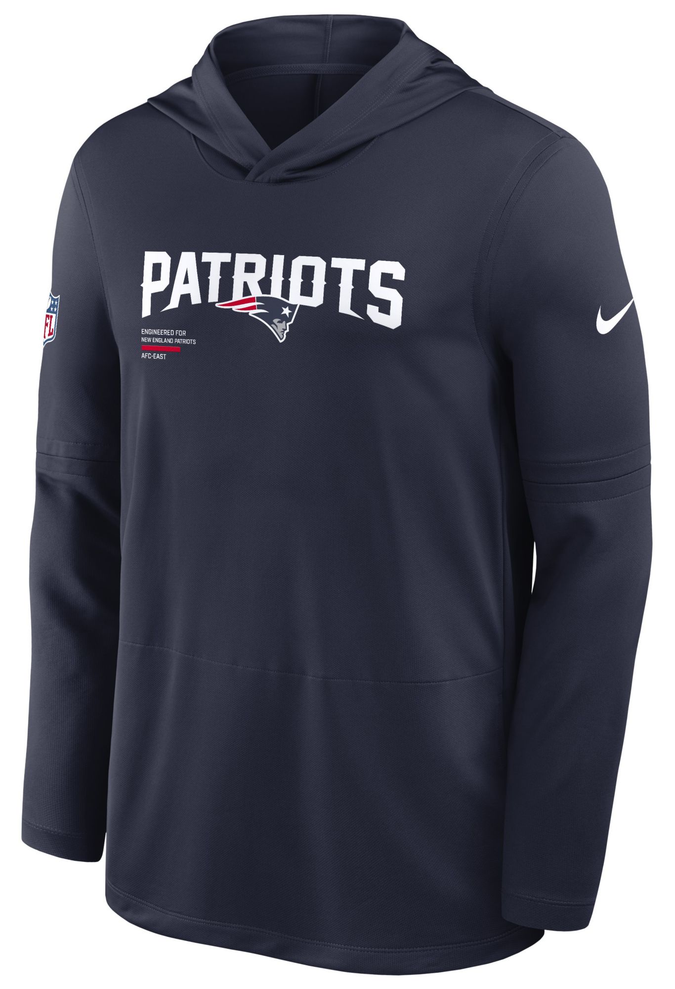 Nike Men's New England Patriots College Navy Dri-FIT Hooded Long Sleeve T-Shirt product image