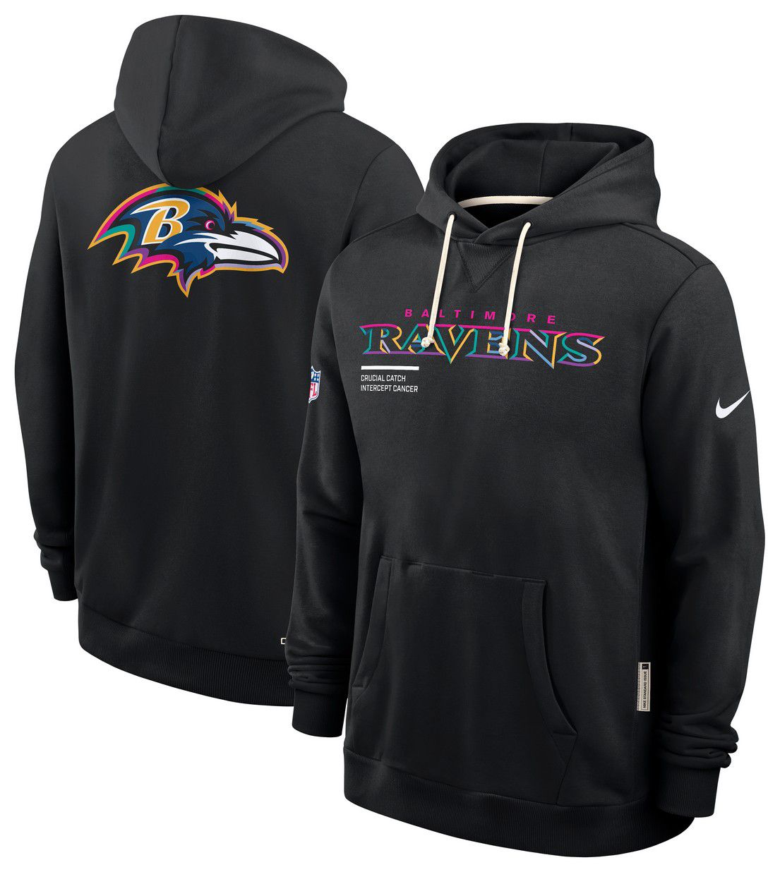 Nike Men's Baltimore Ravens Crucial Catch Black Sideline Standard Issue Dri-FIT Hoodie product image