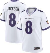 Nike Men's Baltimore Ravens Lamar Jackson #8 White Road Game