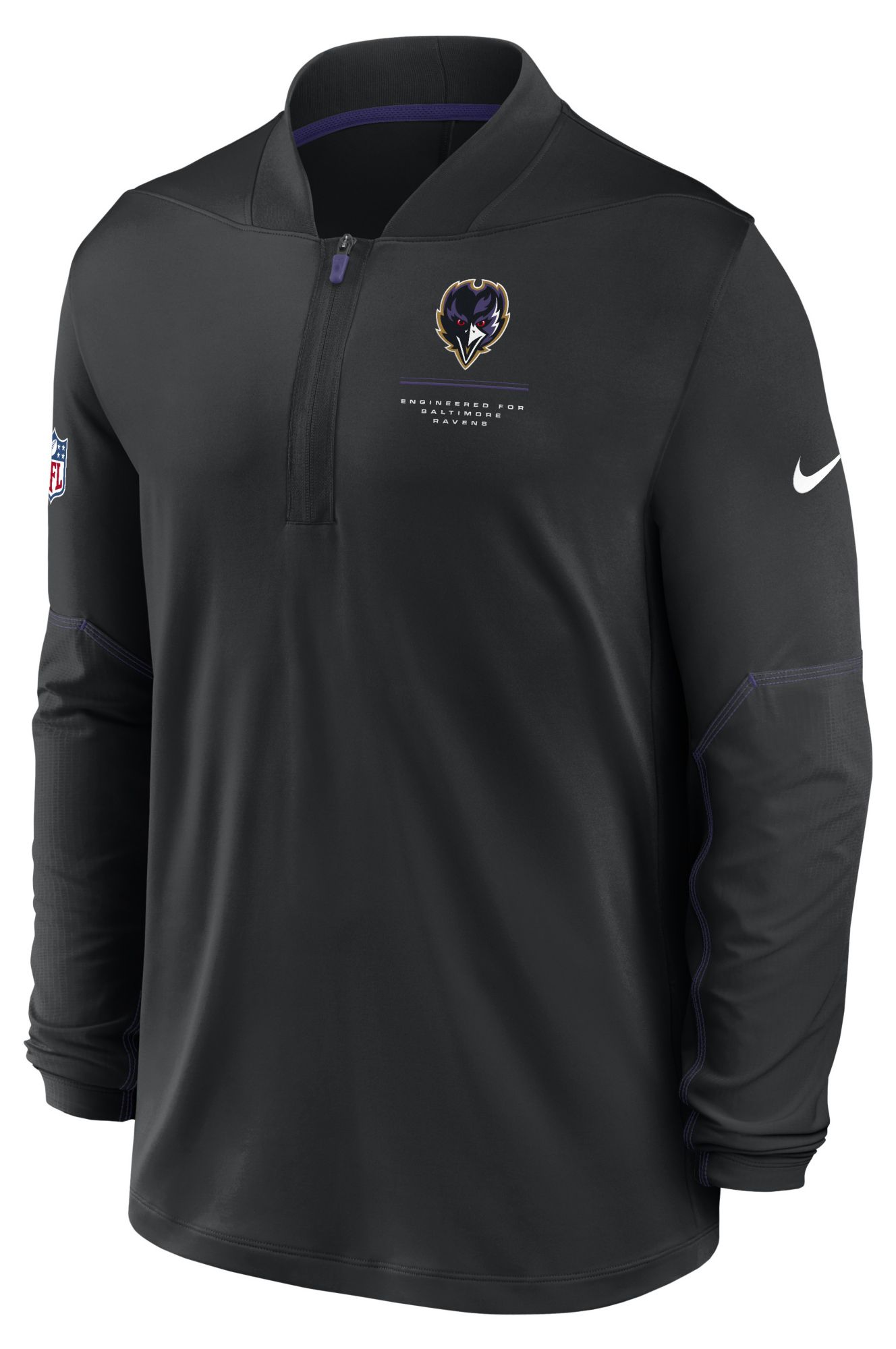Kj着 The Ravens BAND-AID jacket T-shirt Nike Men's Baltimore Ravens Black Midweight 1/2-Zip Shirt | Dick's