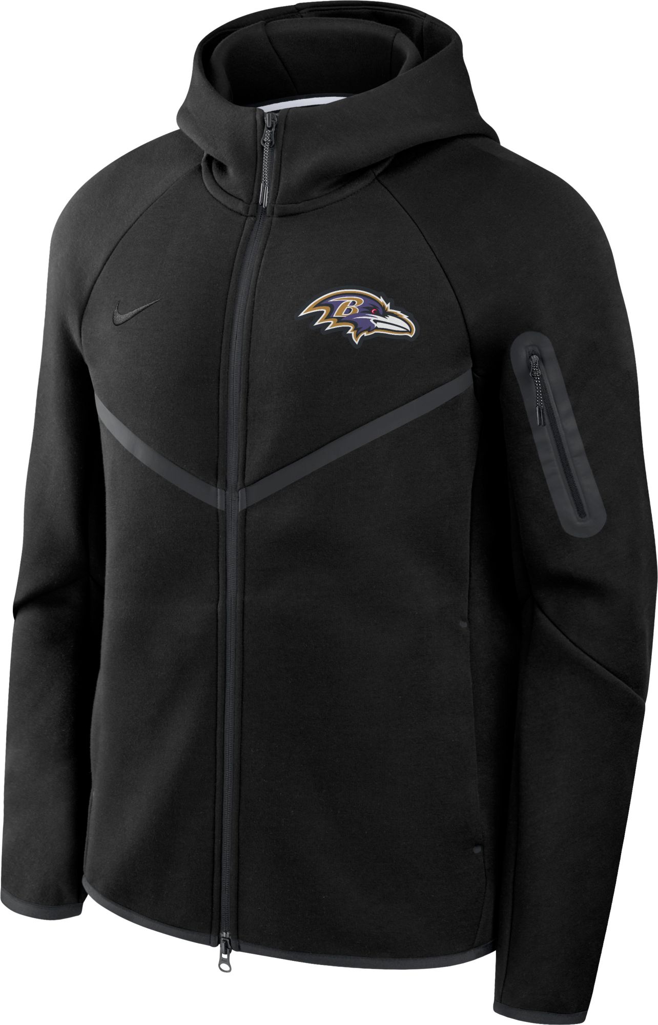 Nike Men's Baltimore Ravens Black Tech Fleece Full-Zip Windrunner Hoodie product image