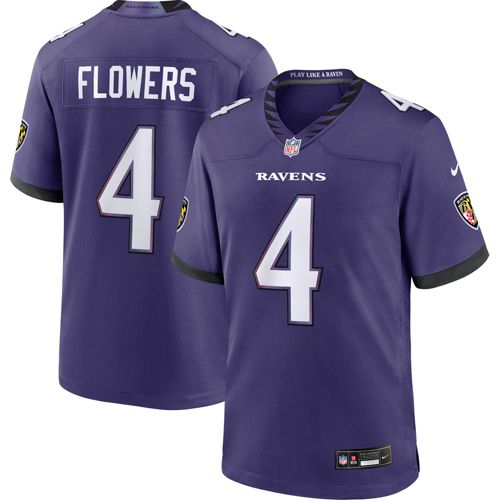 Nike Men's Baltimore Ravens Zay Flowers #4 Black Alternate Game