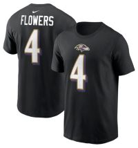 Nike Men's Baltimore Ravens Zay Flowers #4 Black T-Shirt | Dick's