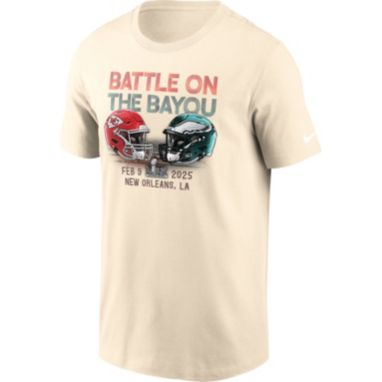 sorry, Nike Adult 2024-25 Super Bowl LIX Kansas City Chiefs vs. Philadelphia Eagles Duel Helmet T-Shirt is currently out of stock