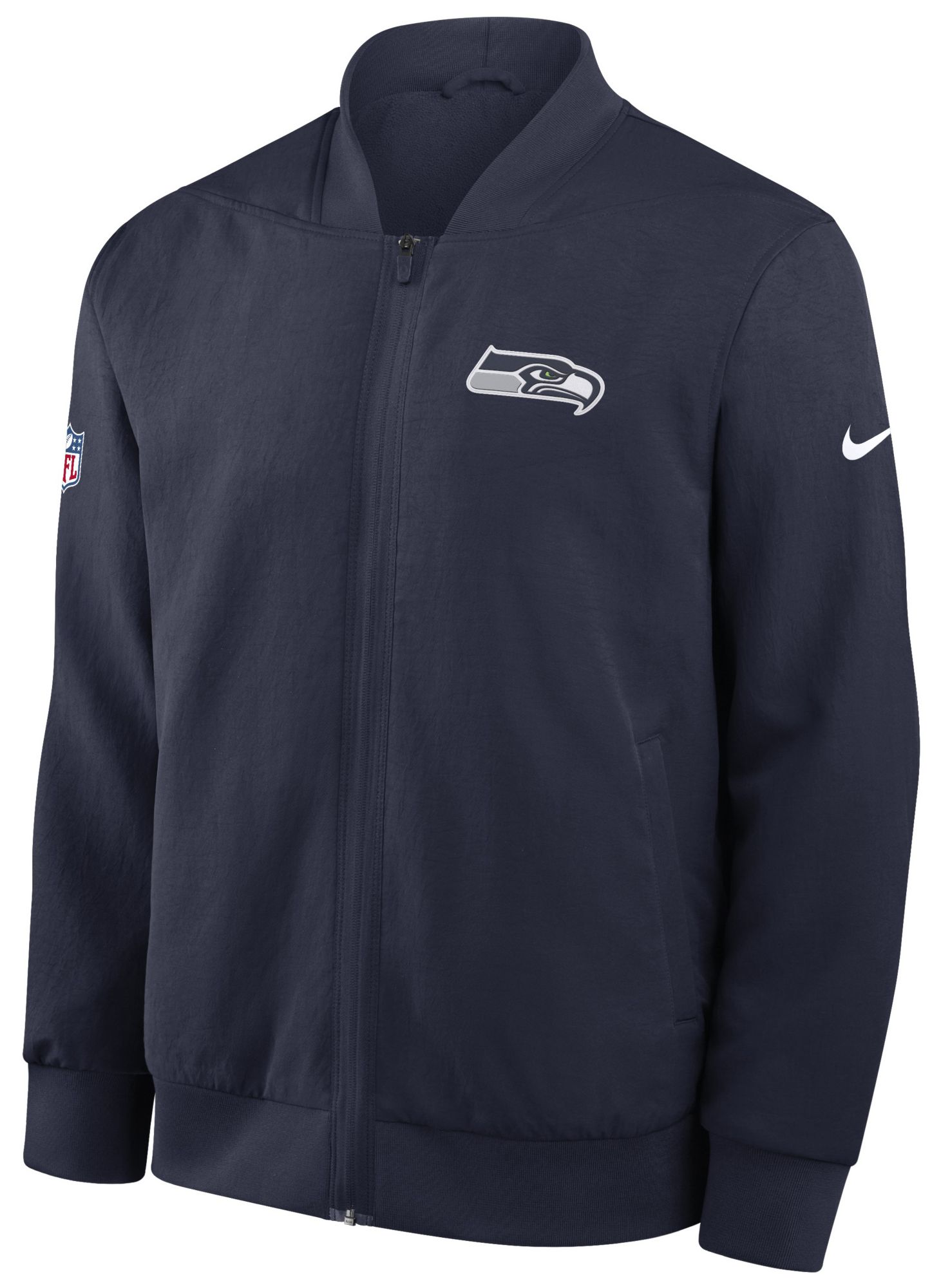 Nike Men's Seattle Seahawks College Navy Logo Bomber Jacket product image