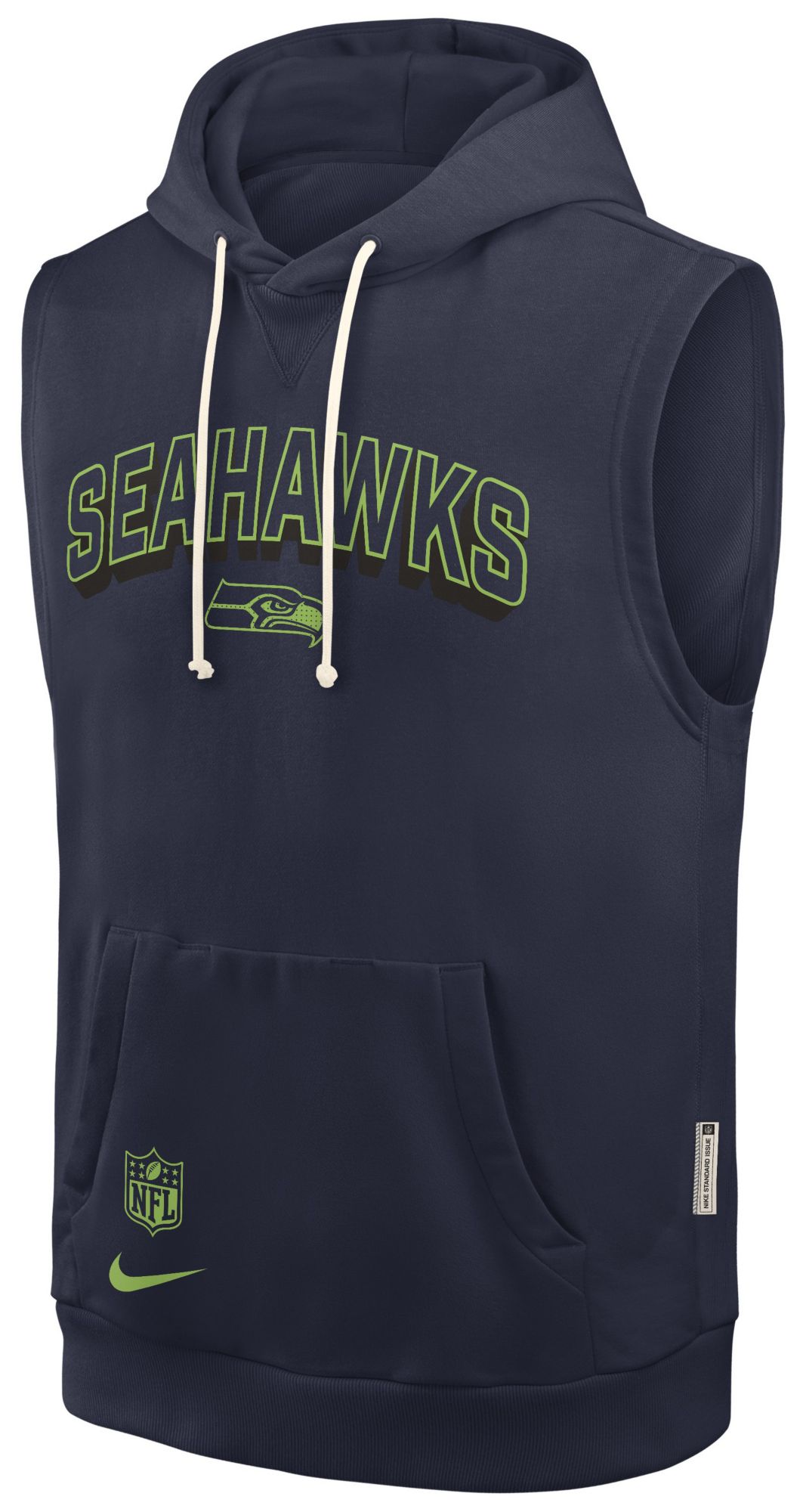 Nike Men's Seattle Seahawks College Navy Sleeveless Hoodie product image