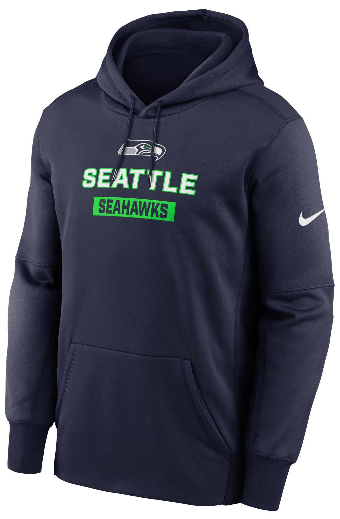 Nike Men's Seattle Seahawks College Navy Therma Pullover Hoodie product image