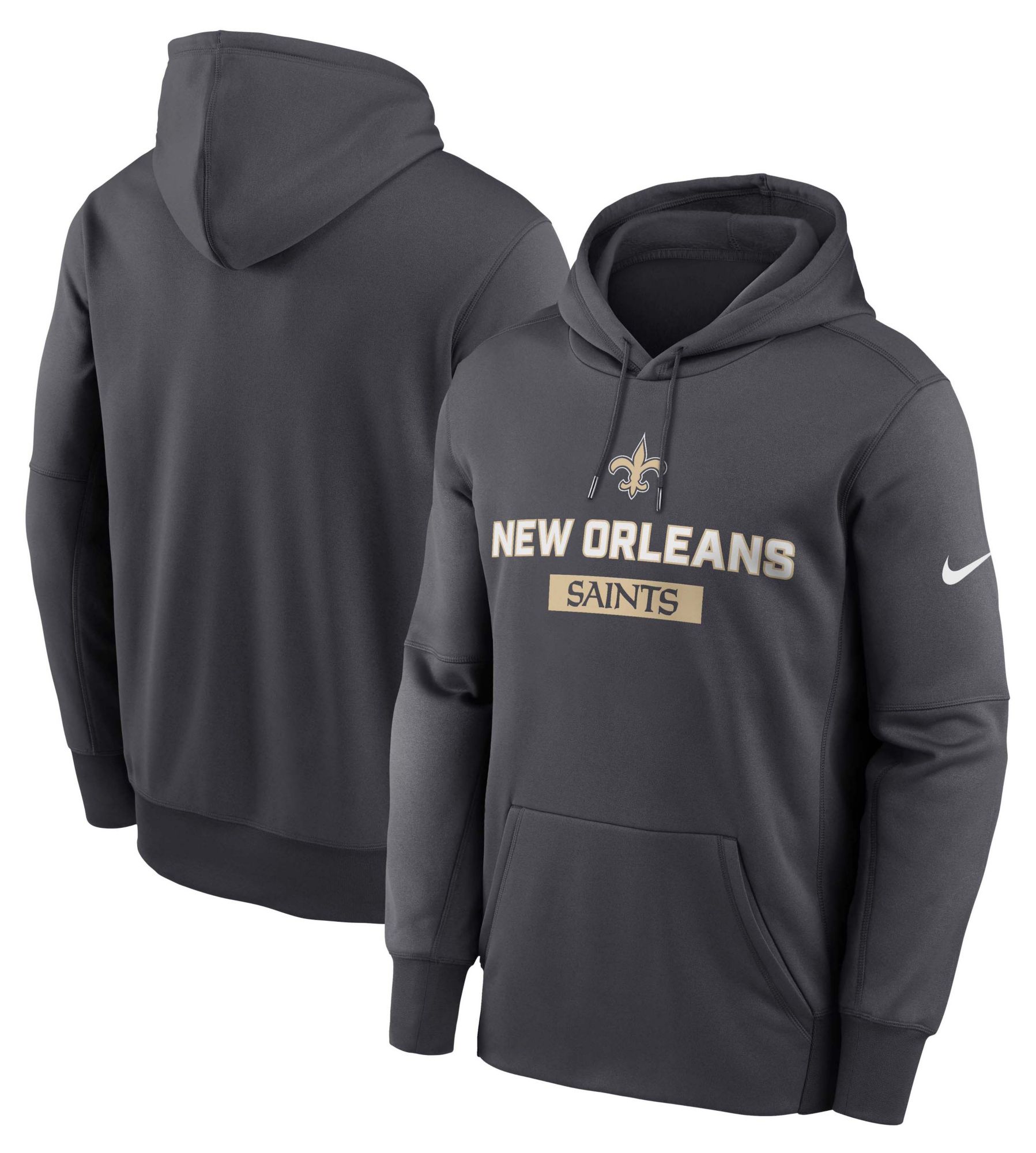 Nike Men's New Orleans Saints Anthracite Therma Pullover Hoodie product image