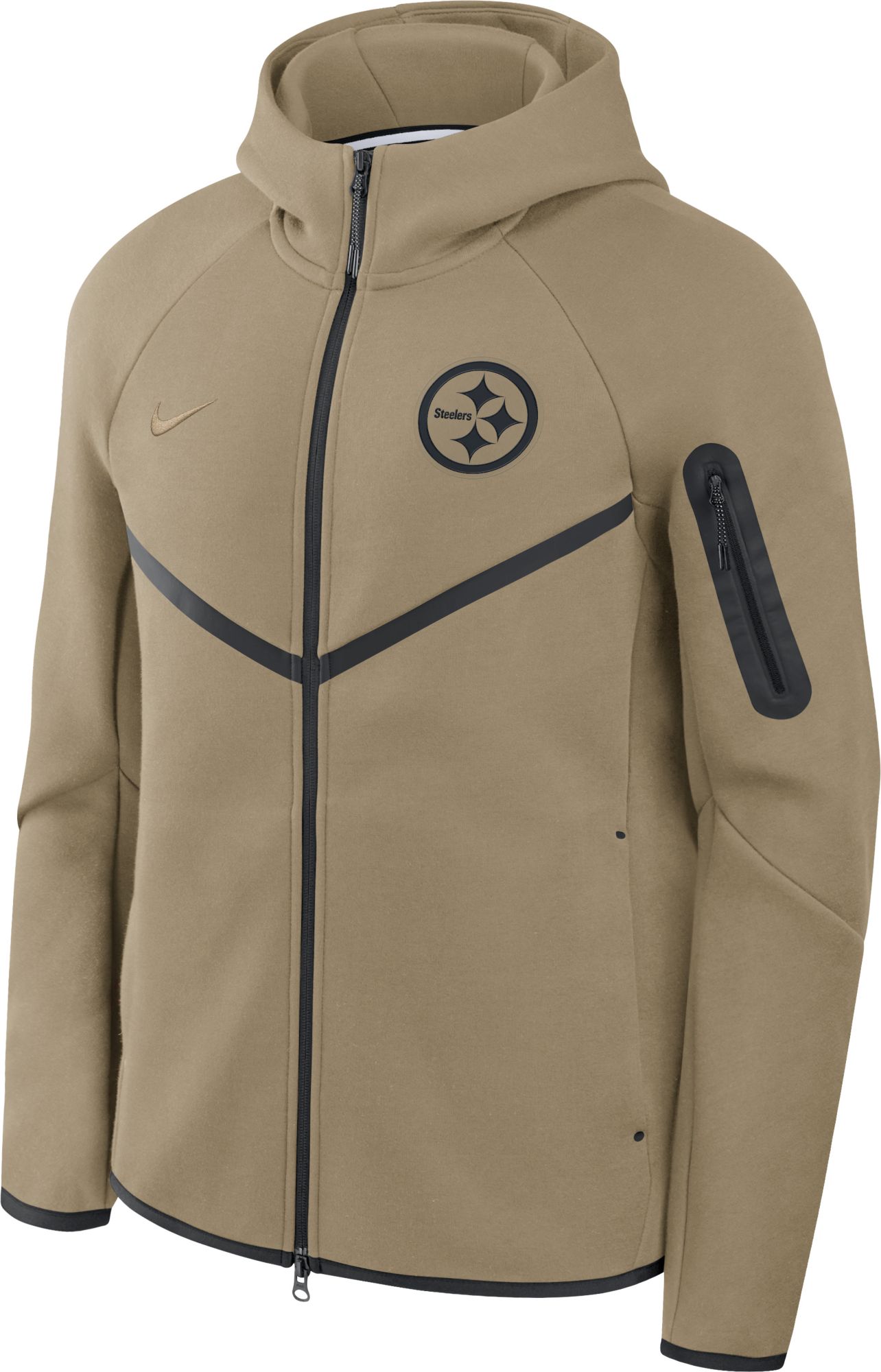 Nike Men's Pittsburgh Steelers Olive Tech Fleece Full-Zip Windrunner Hoodie product image