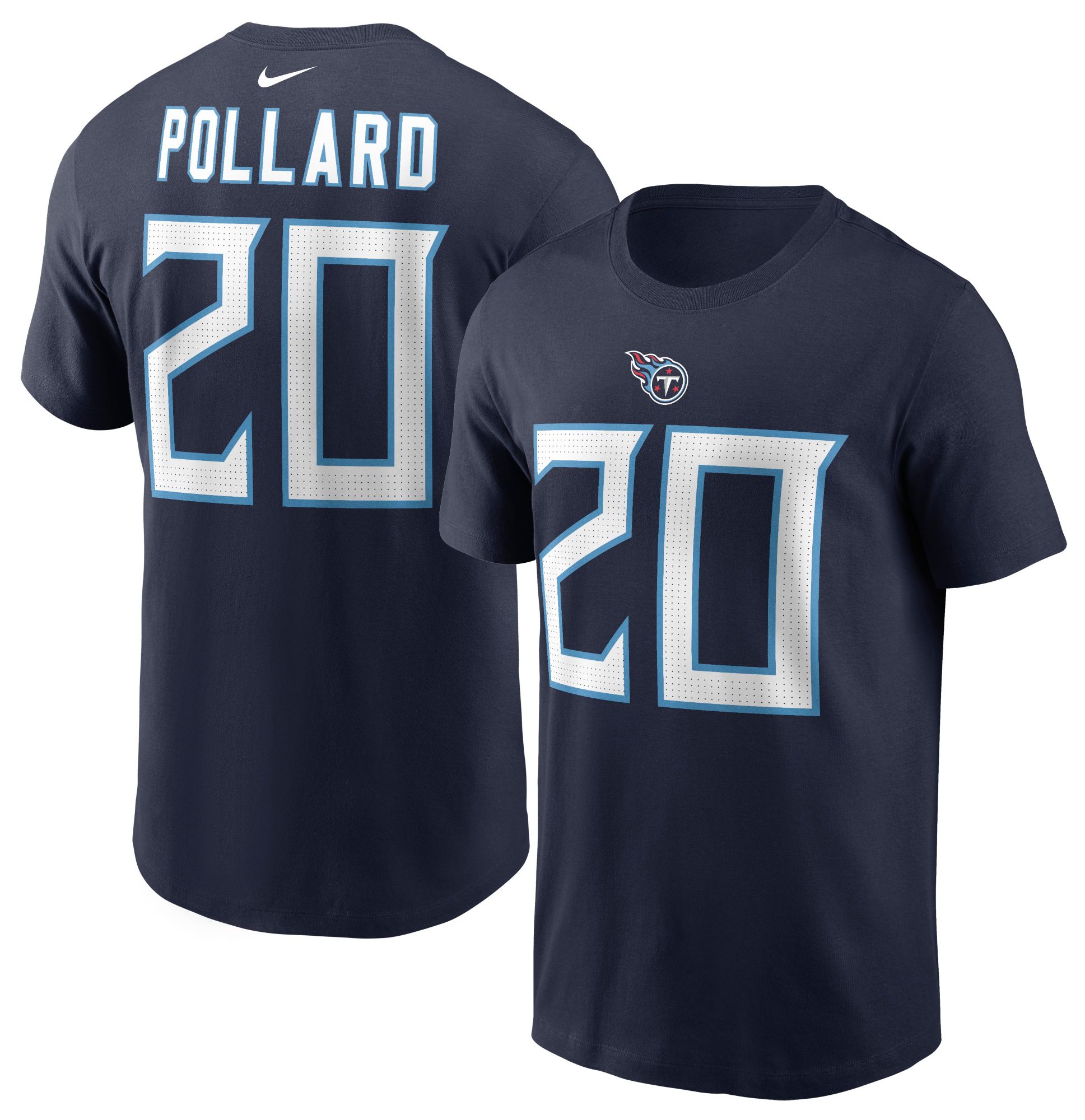 Nike Men's Tennessee Titans Tony Pollard #20 Navy T-Shirt product image