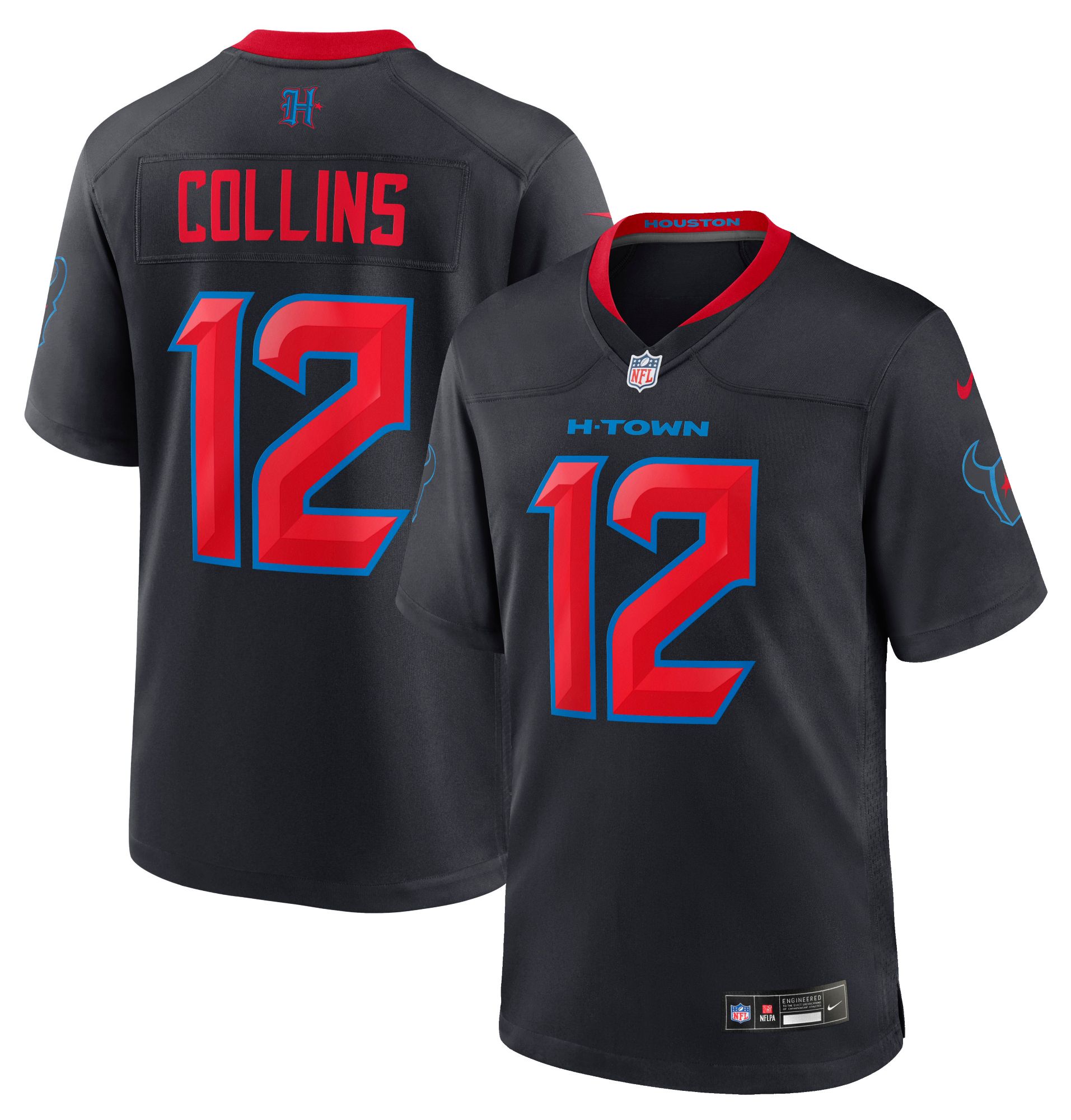 Nike Men's Houston Texans Nico Collins #12 Alternate 2 Pitch Blue Game Jersey product image