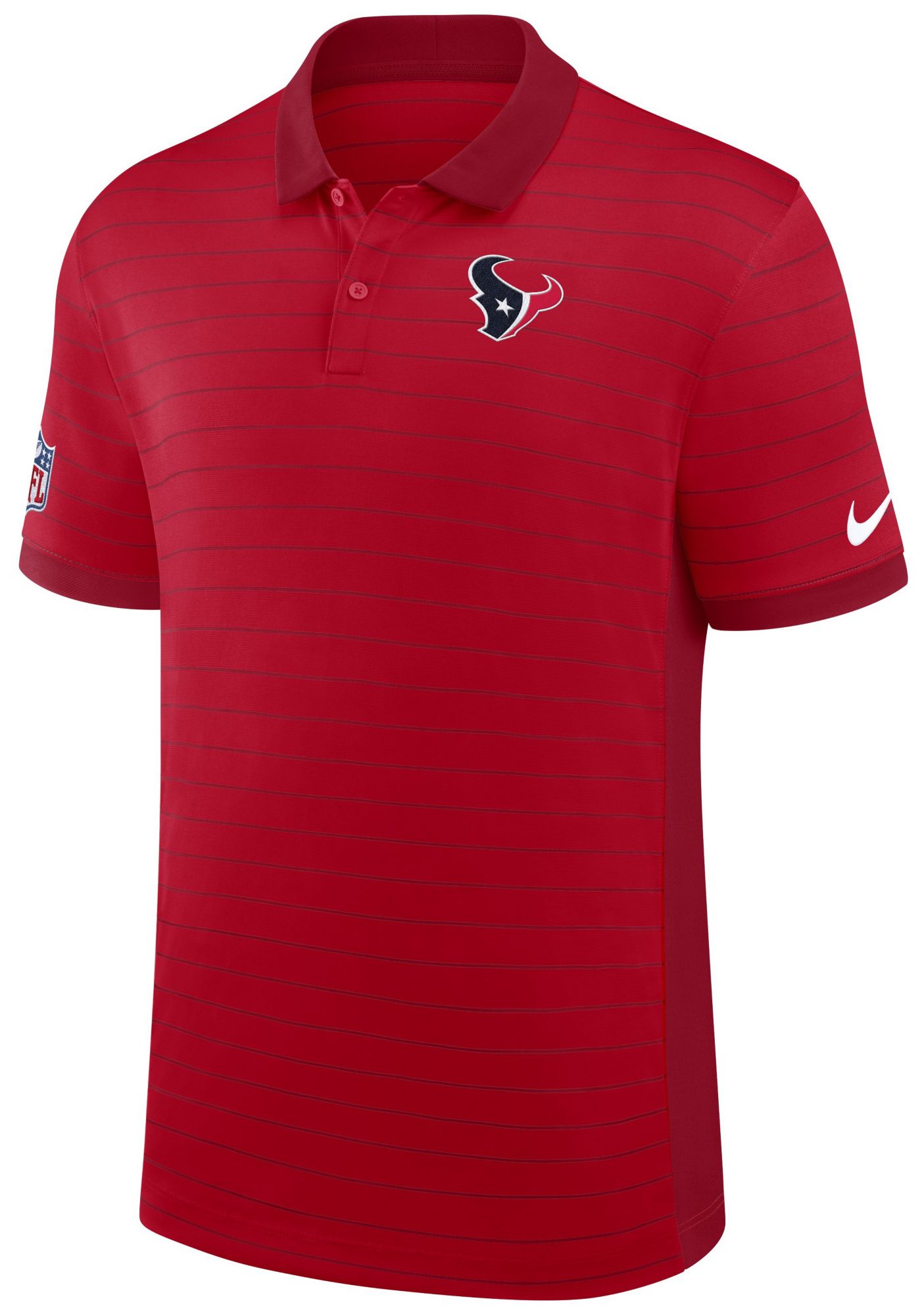 Nike Men's Houston Texans University Red Dri-FIT Victory Striped Polo product image