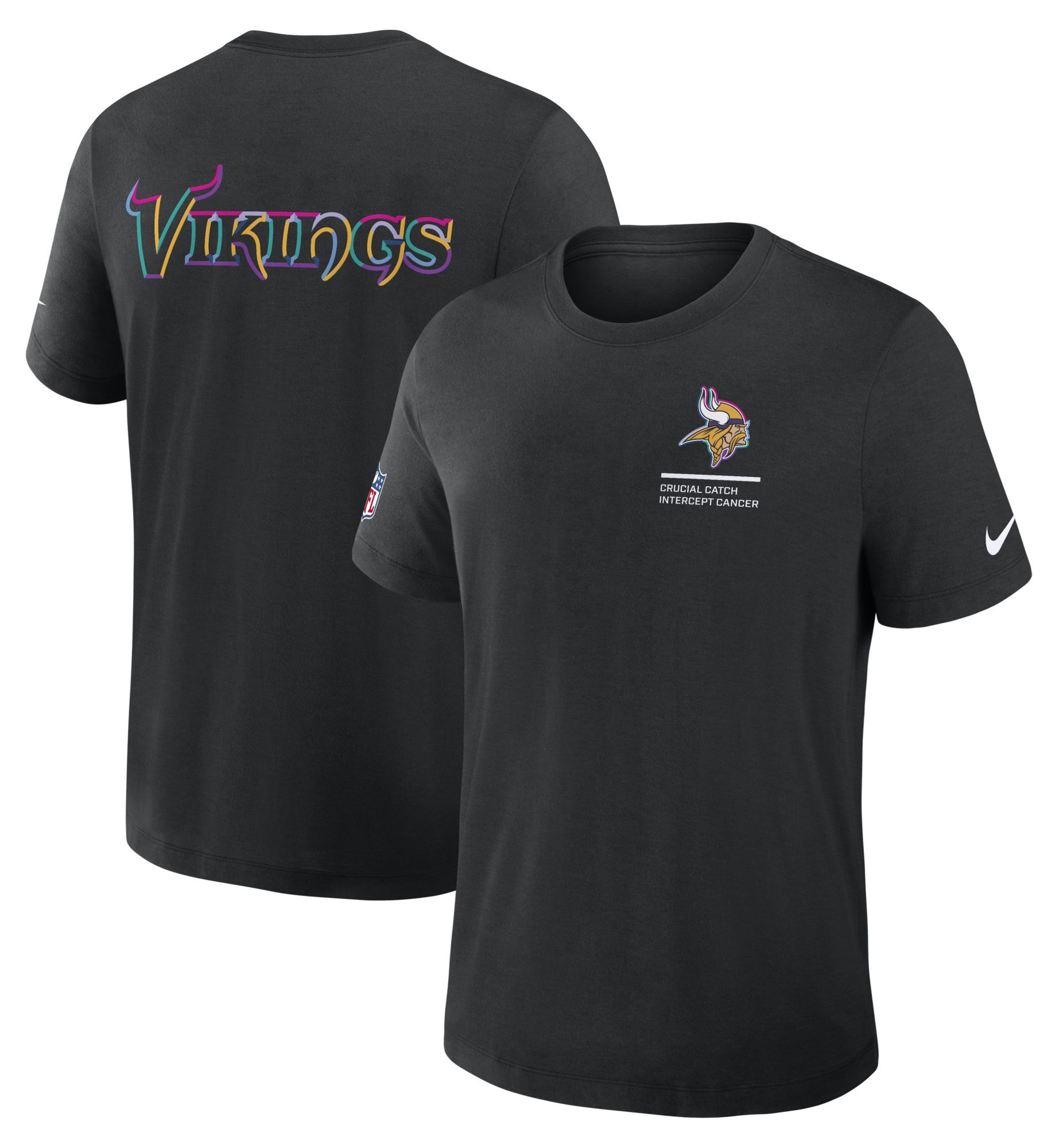 Nike Men's Minnesota Vikings Crucial Catch Black Triblend Dri-FIT T-Shirt product image