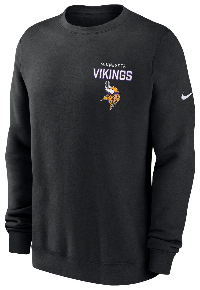 Nike Men's Minnesota Vikings Black Club Fleece Crew Pullover Sweatshirt product image