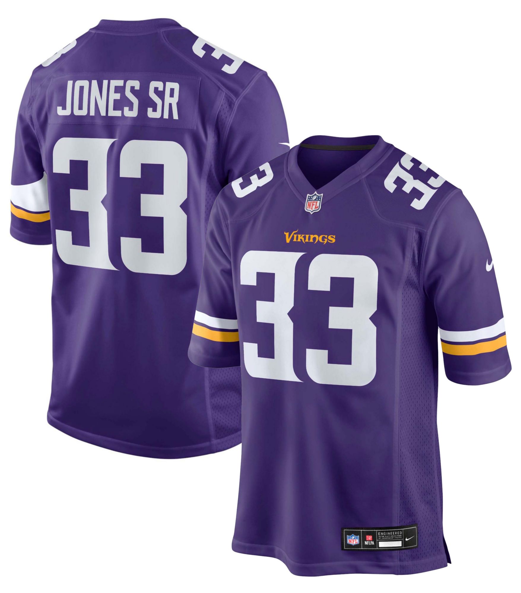 Nike Men's Minnesota Vikings Aaron Jones #33 Purple Game Jersey product image