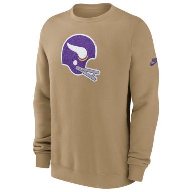 sorry, Nike Men's Minnesota Vikings Parachute Beige Rewind Club Fleece Crew Pullover Sweatshirt is currently out of stock