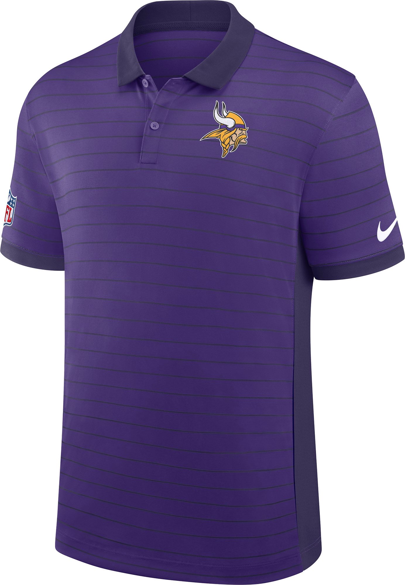 Nike Men's Minnesota Vikings Court Purple Dri-FIT Victory Striped Polo product image