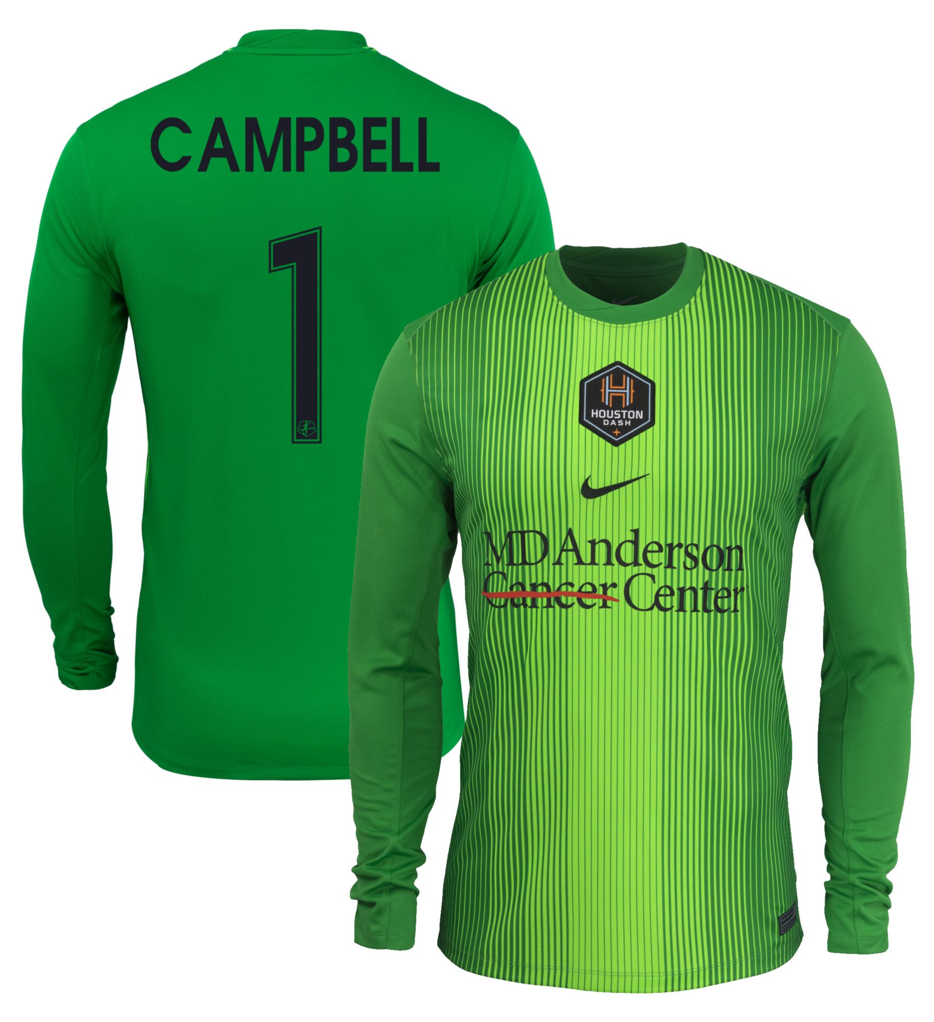 Nike Men's Houston Dash Jane Campbell #1 Green Home Long Sleeve Jersey product image