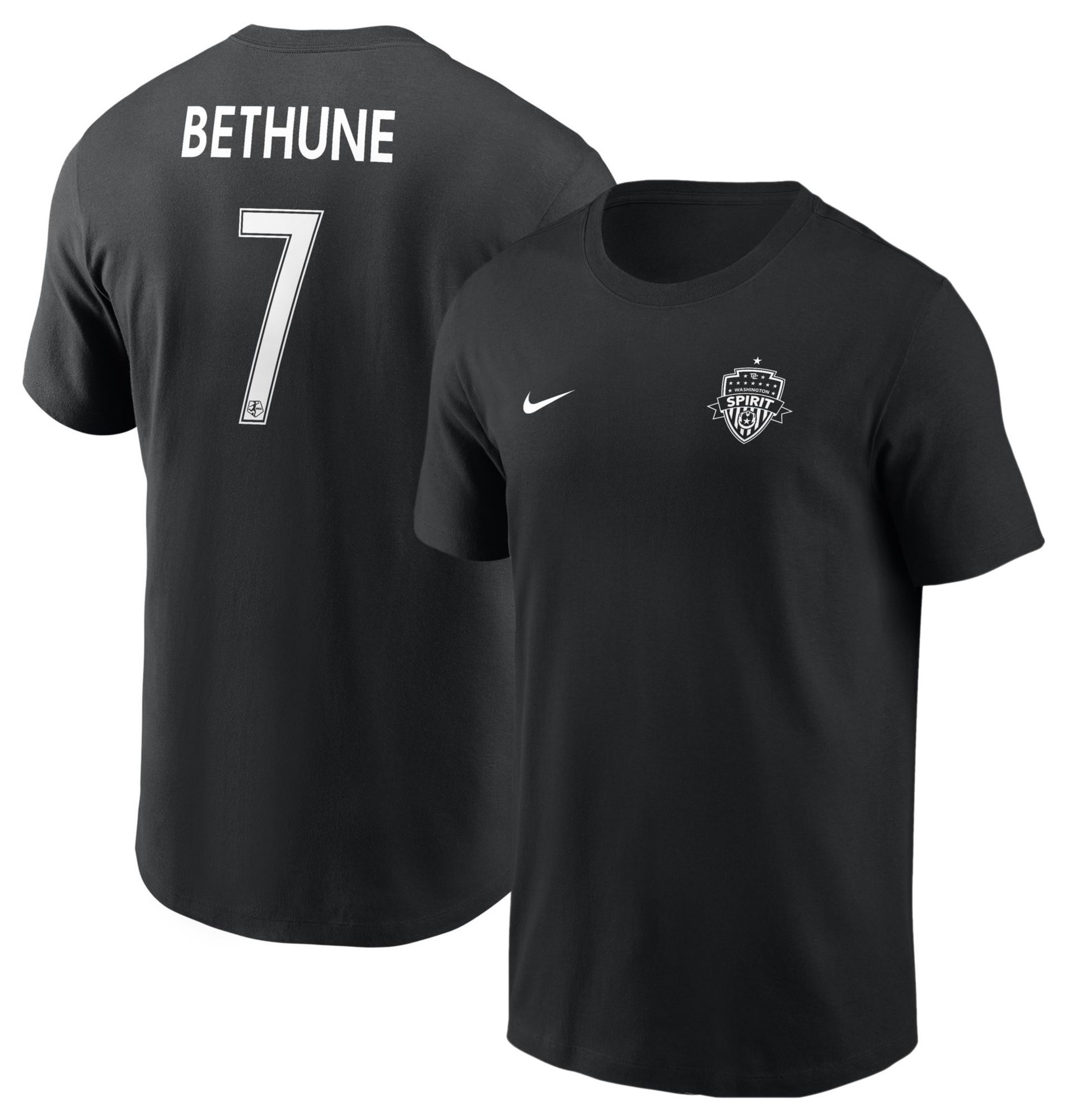 Nike Men's Washington Spirit Croix Bethune #7 2025 Black T-Shirt product image