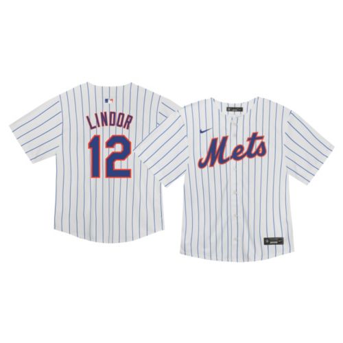 MLB Youth New York Mets Francisco Lindor #12 White Replica Jersey