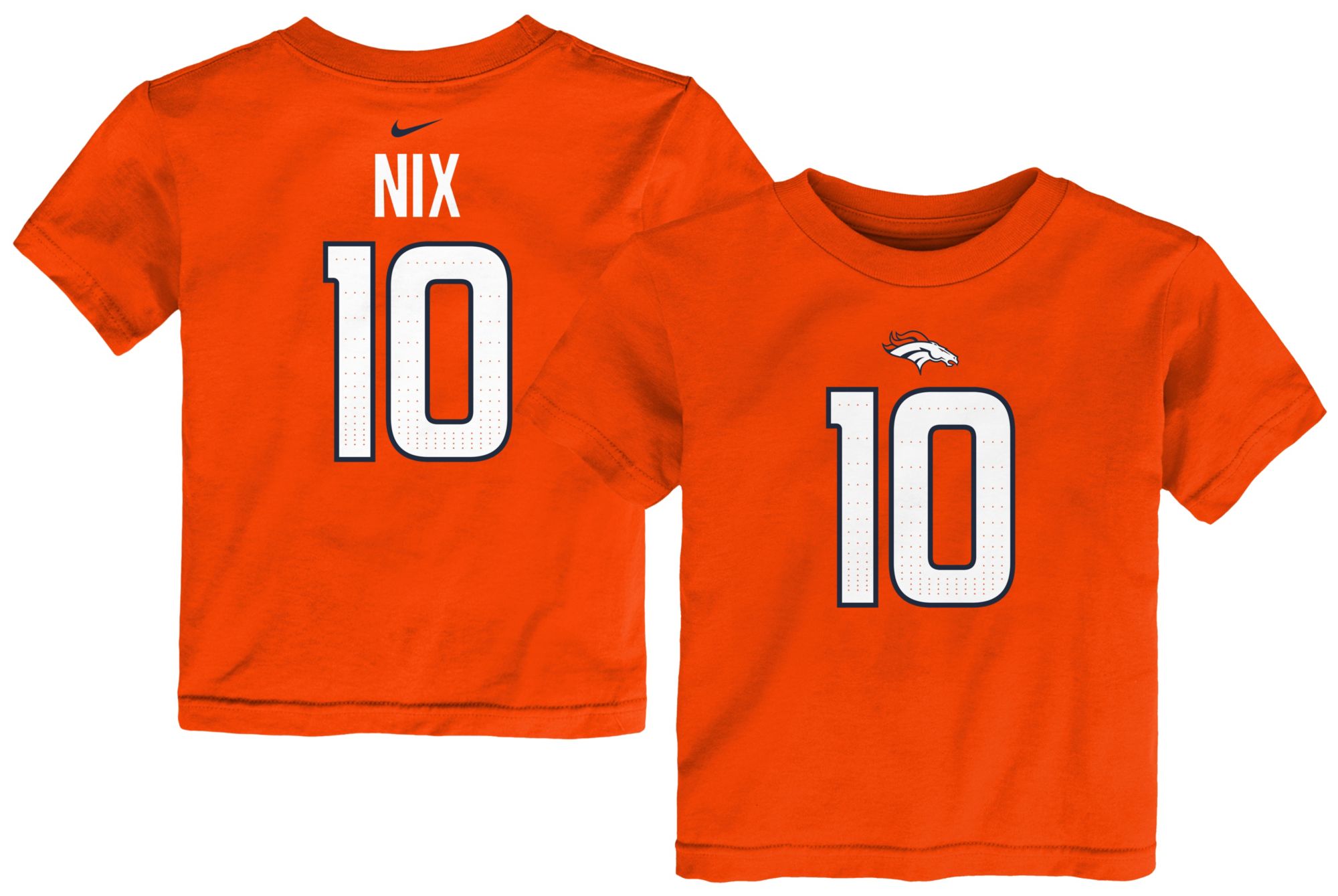 Nike Toddler Denver Broncos Bo Nix #10 Brilliant Orange T-Shirt product image