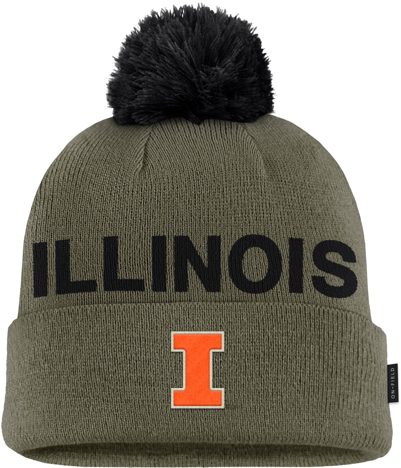 Nike Adult Illinois Fighting Illini Medium Olive 2025 Military Appreciation Knit Beanie product image