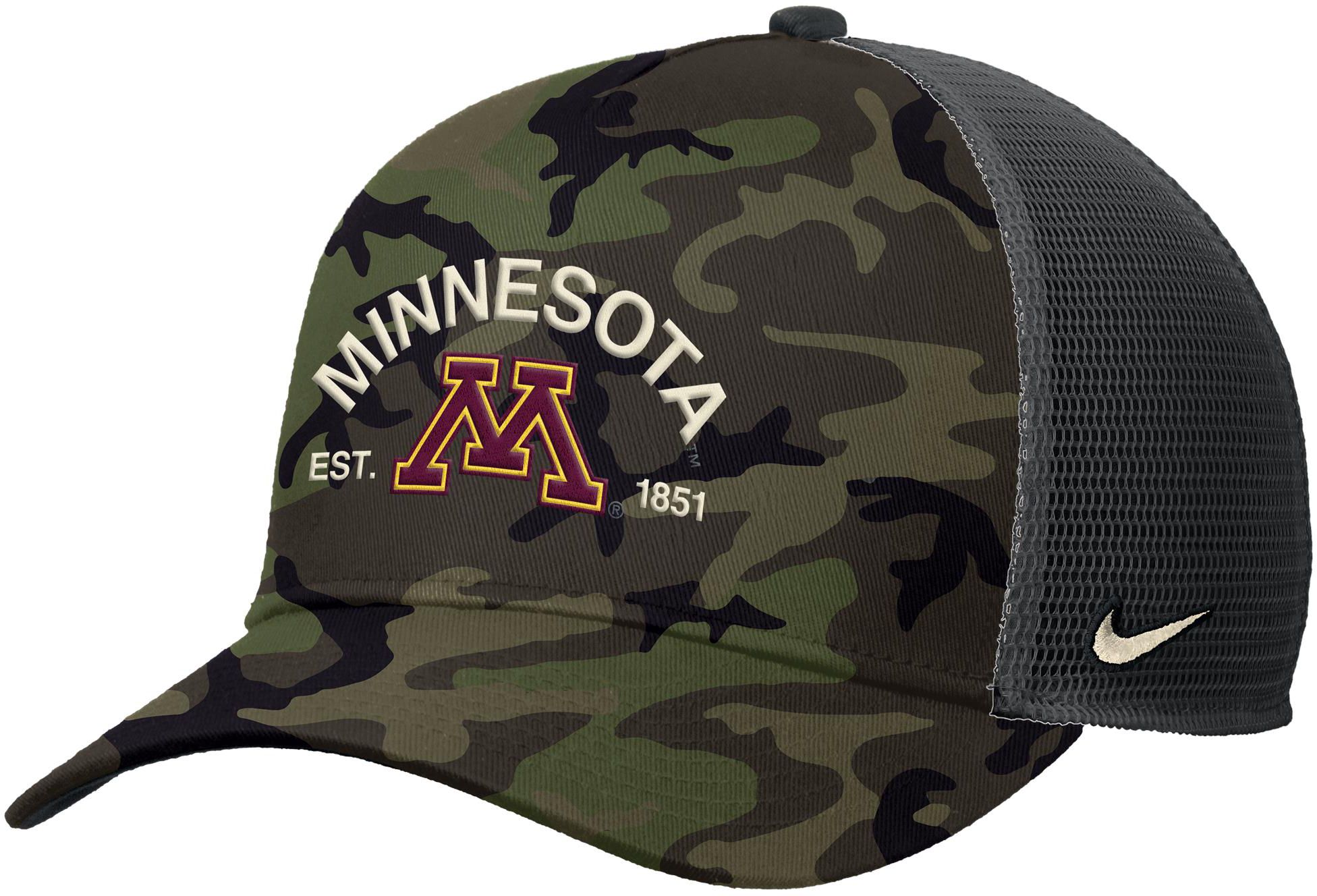 Nike Adult Minnesota Golden Gophers Camo 2025 Military Appreciation Trucker Hat product image