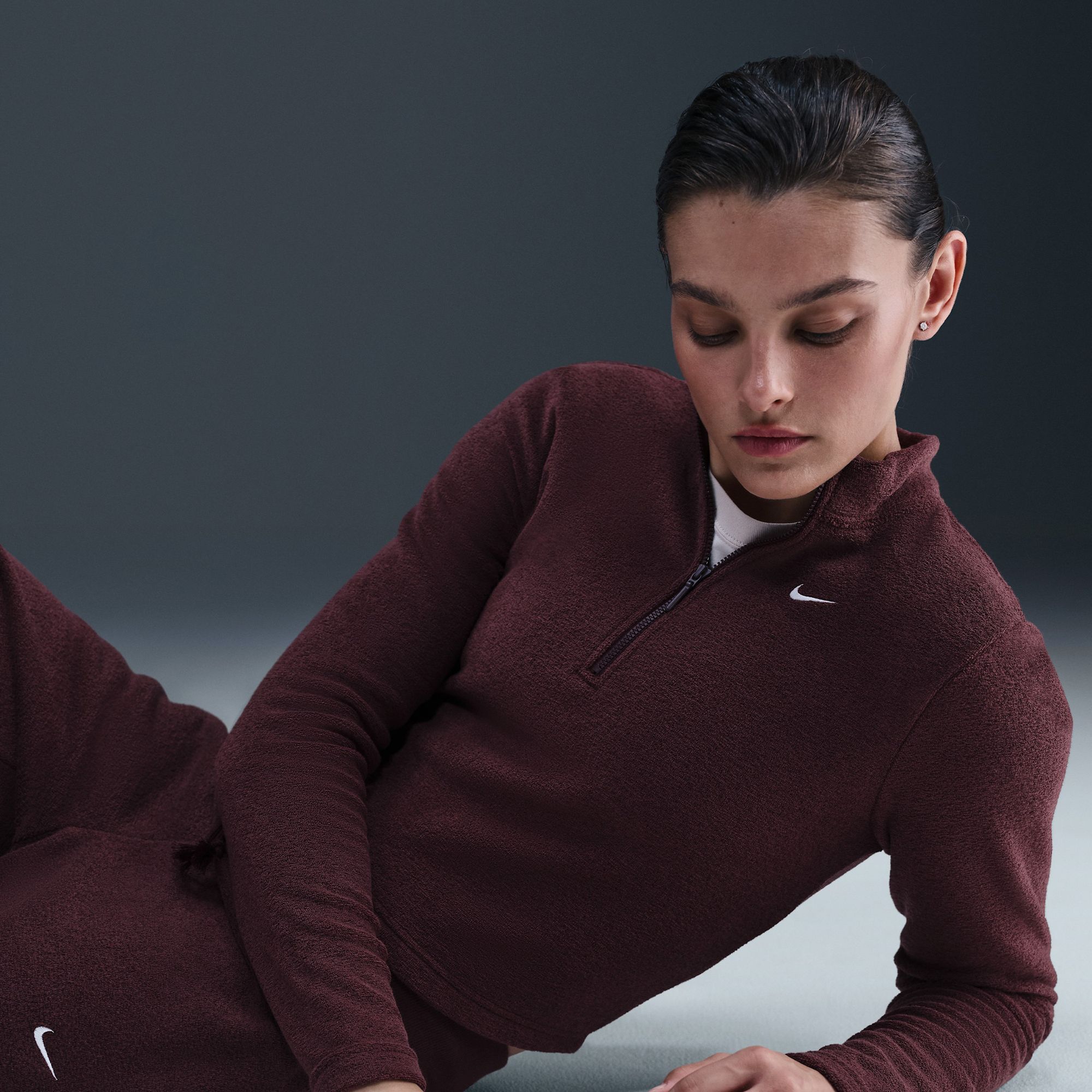 Nike Women's Sportswear Phoenix Plush Slim Long-Sleeve Cozy Fleece 1/2-Zip product image